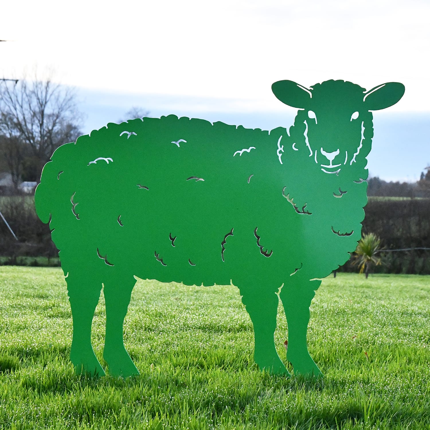 Green Curly Sheep Iron Silhouette