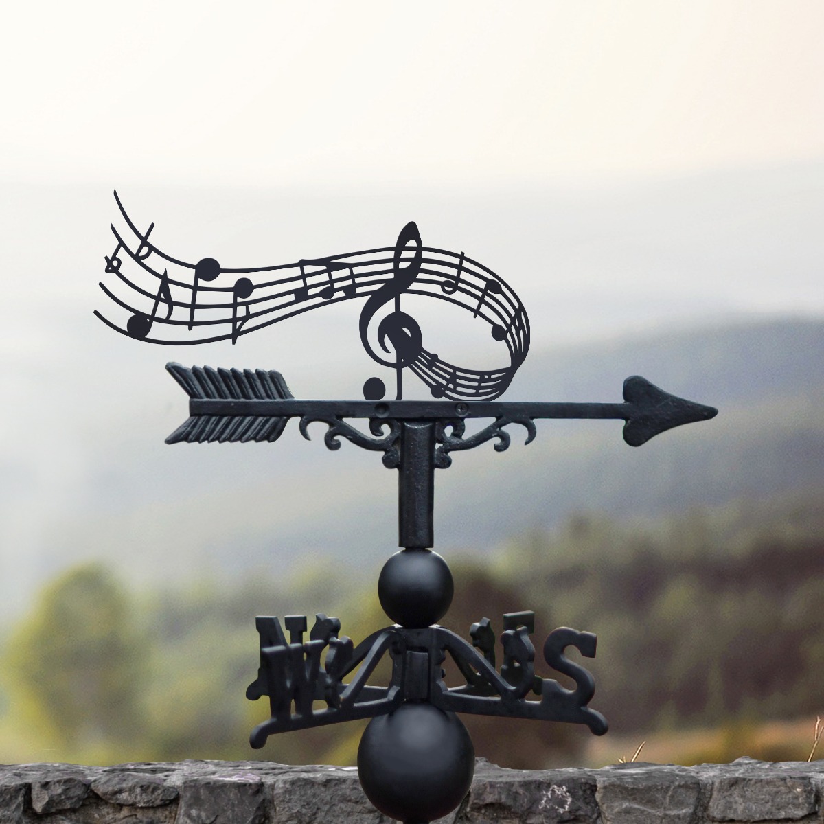 Cast Iron & Steel Musical Note Weathervane