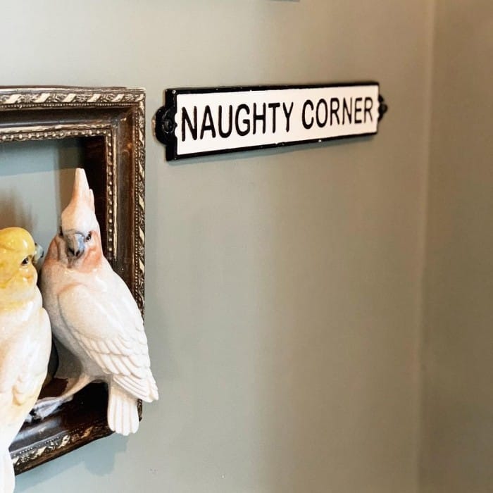 Cast Iron "Naughty Corner" Sign