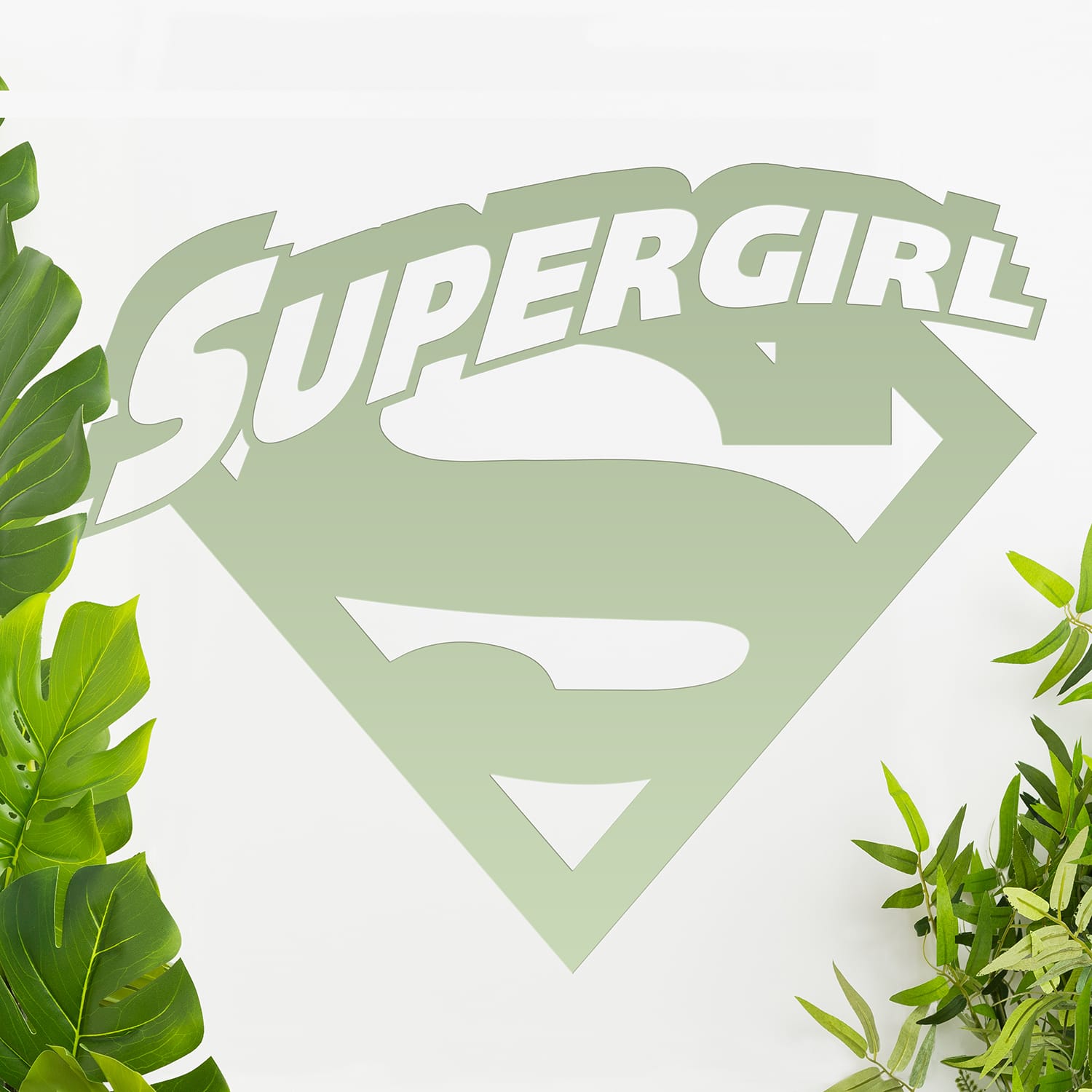 'Supergirl' Wall Art - Light Green