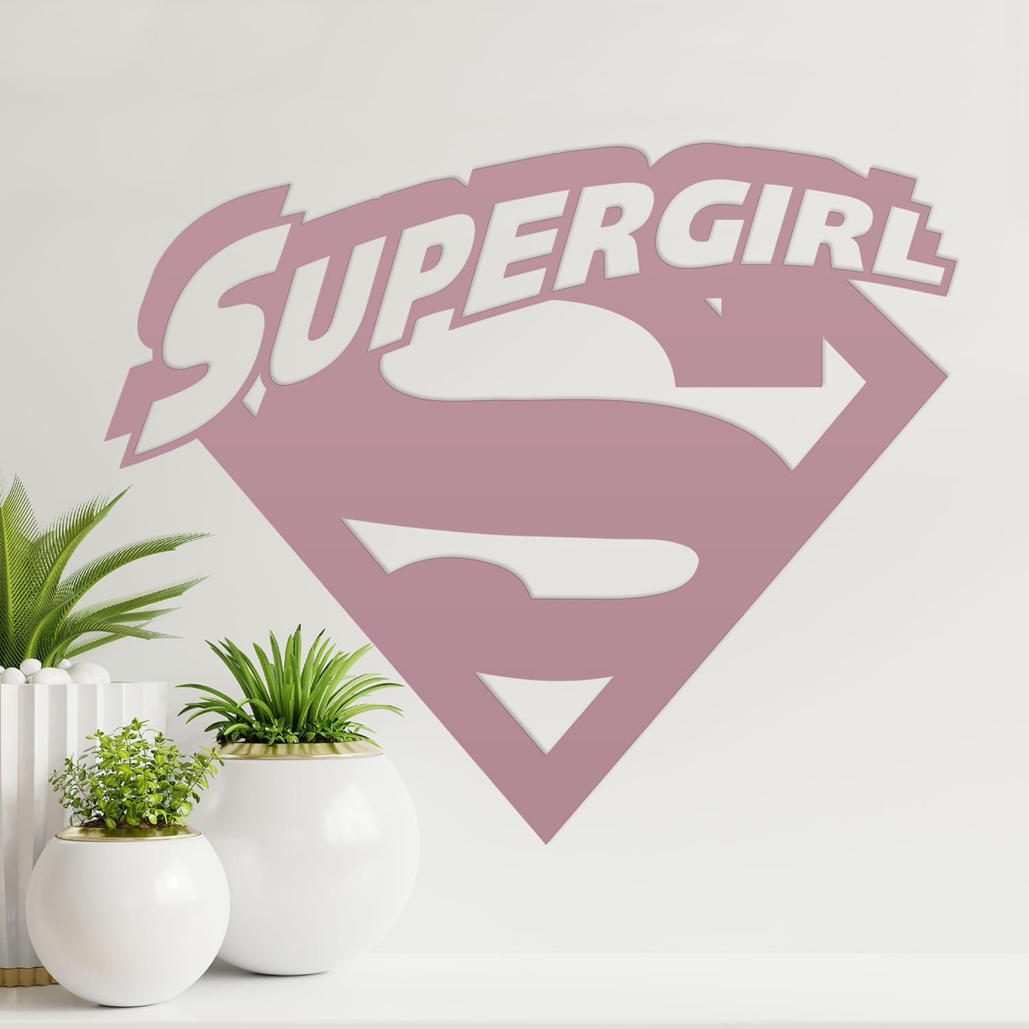 'Supergirl' Wall Art - Dusk Pink