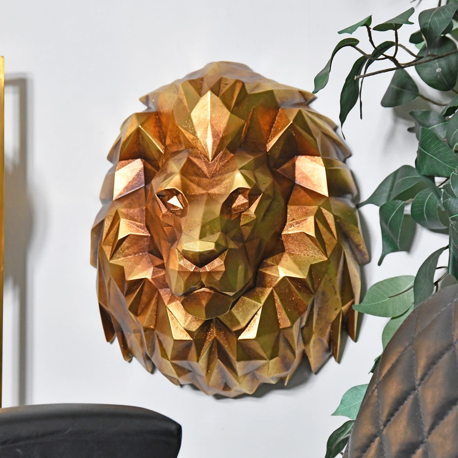 Geometric Lion Head Wall Art