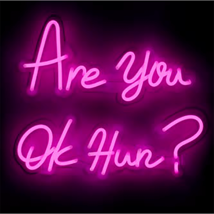 'Are You Ok Hun?' Neon Wall Light