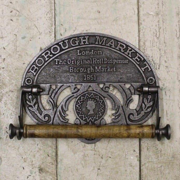 'Crown' Antique Iron Kitchen Roll Holder