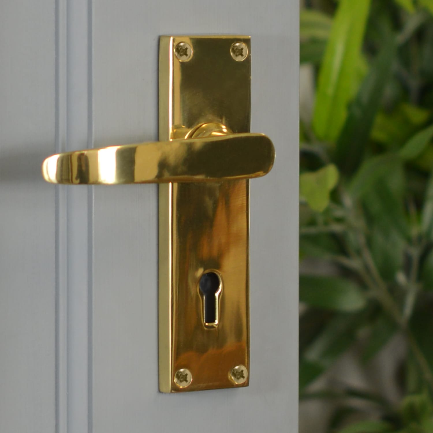'Victoria' Brass Lever Handle With Key Hole