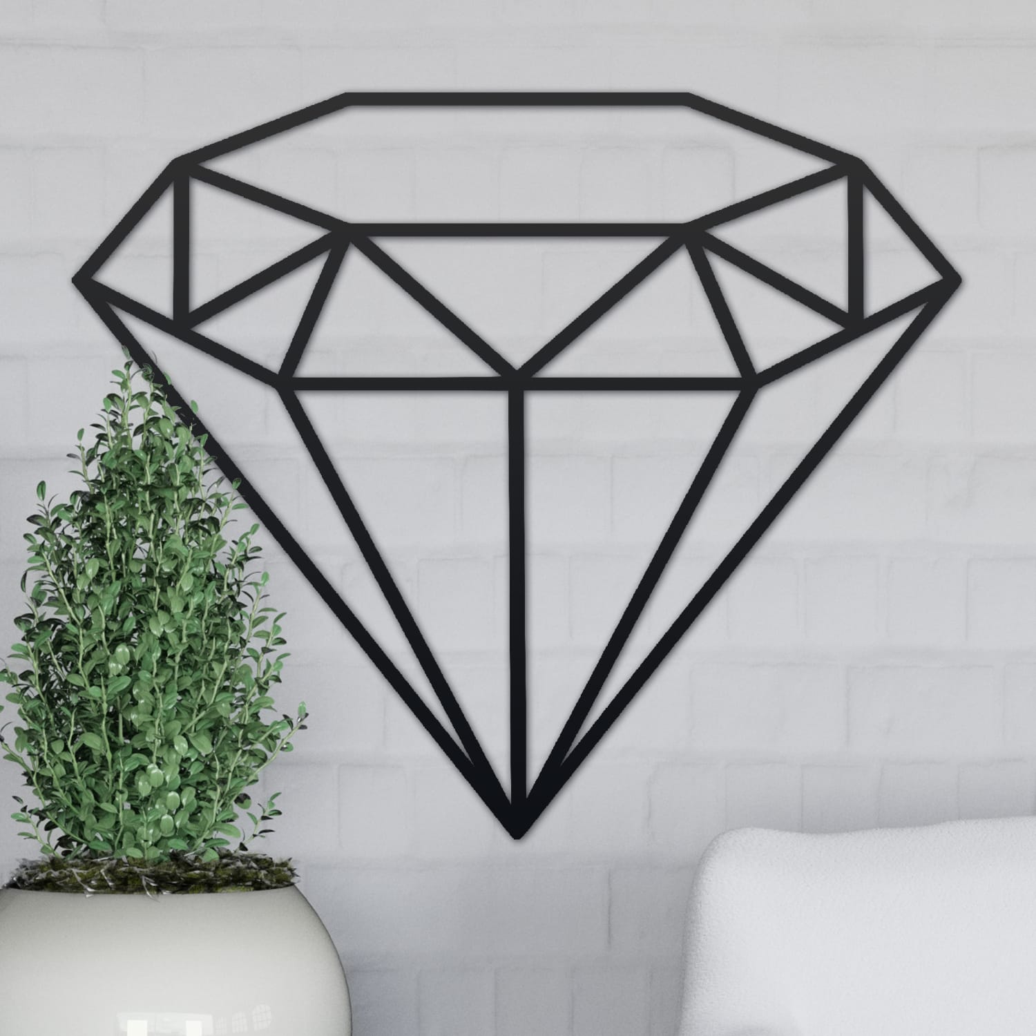 Geometric Diamond Steel Wall Art