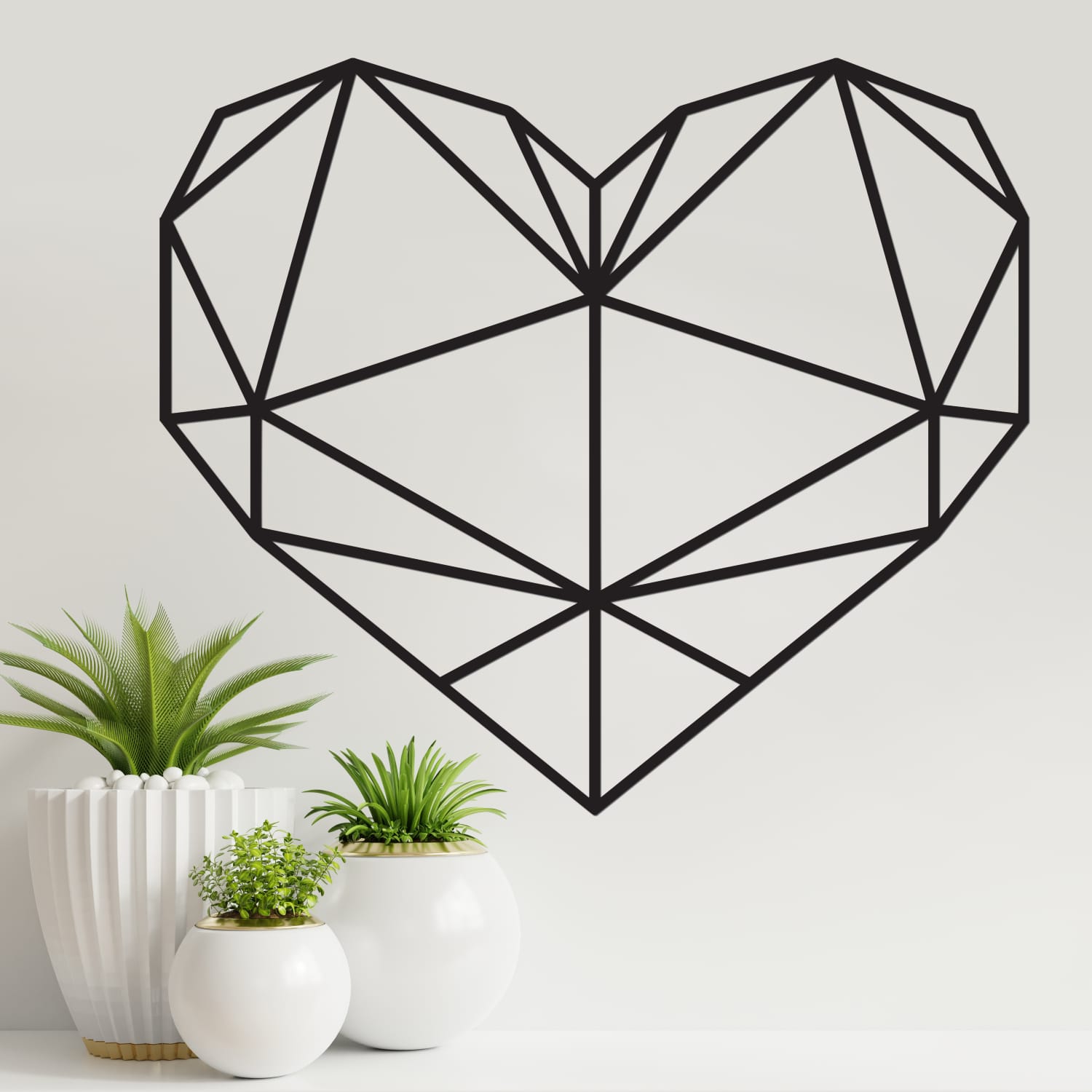 Geometric Love Heart Steel Wall Art