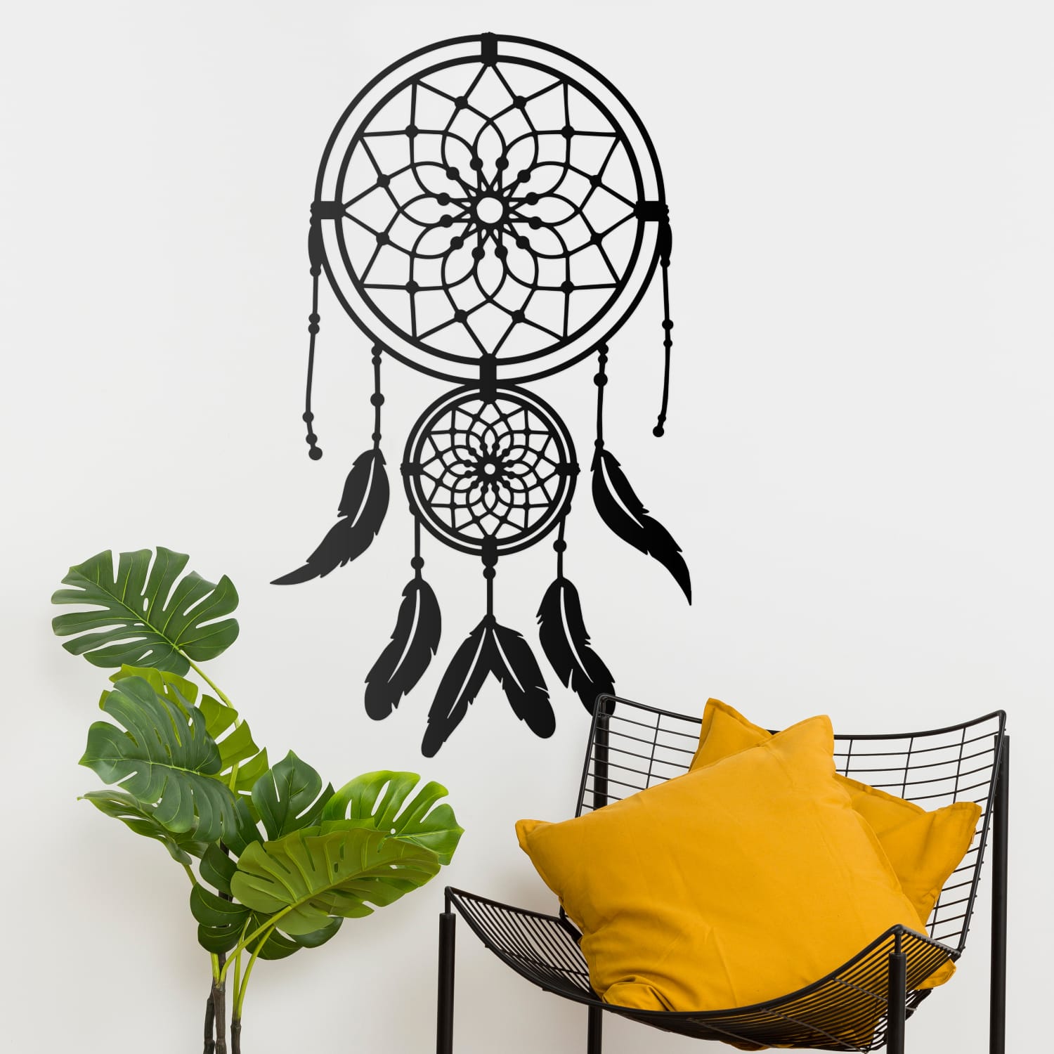 Large Black Dream Catcher Wall Art