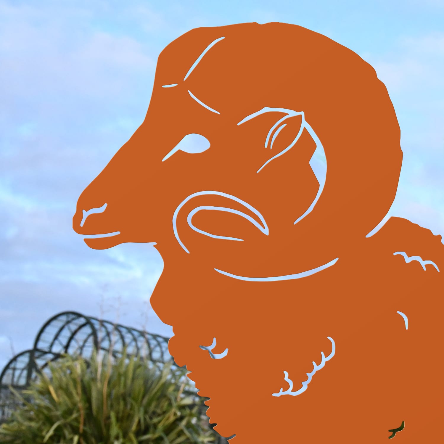 Orange Ram Silhouette Head Detail