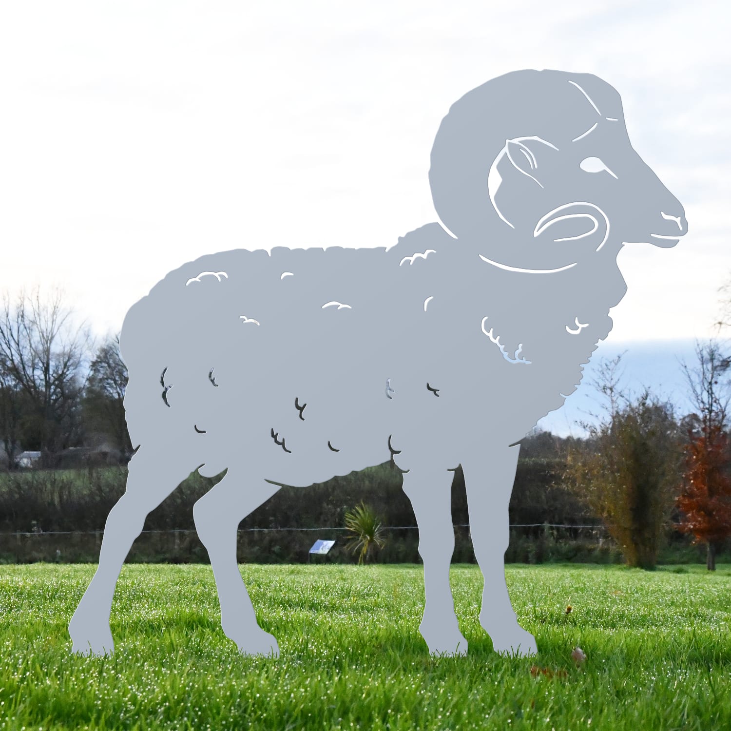 Silver Ram Silhouette