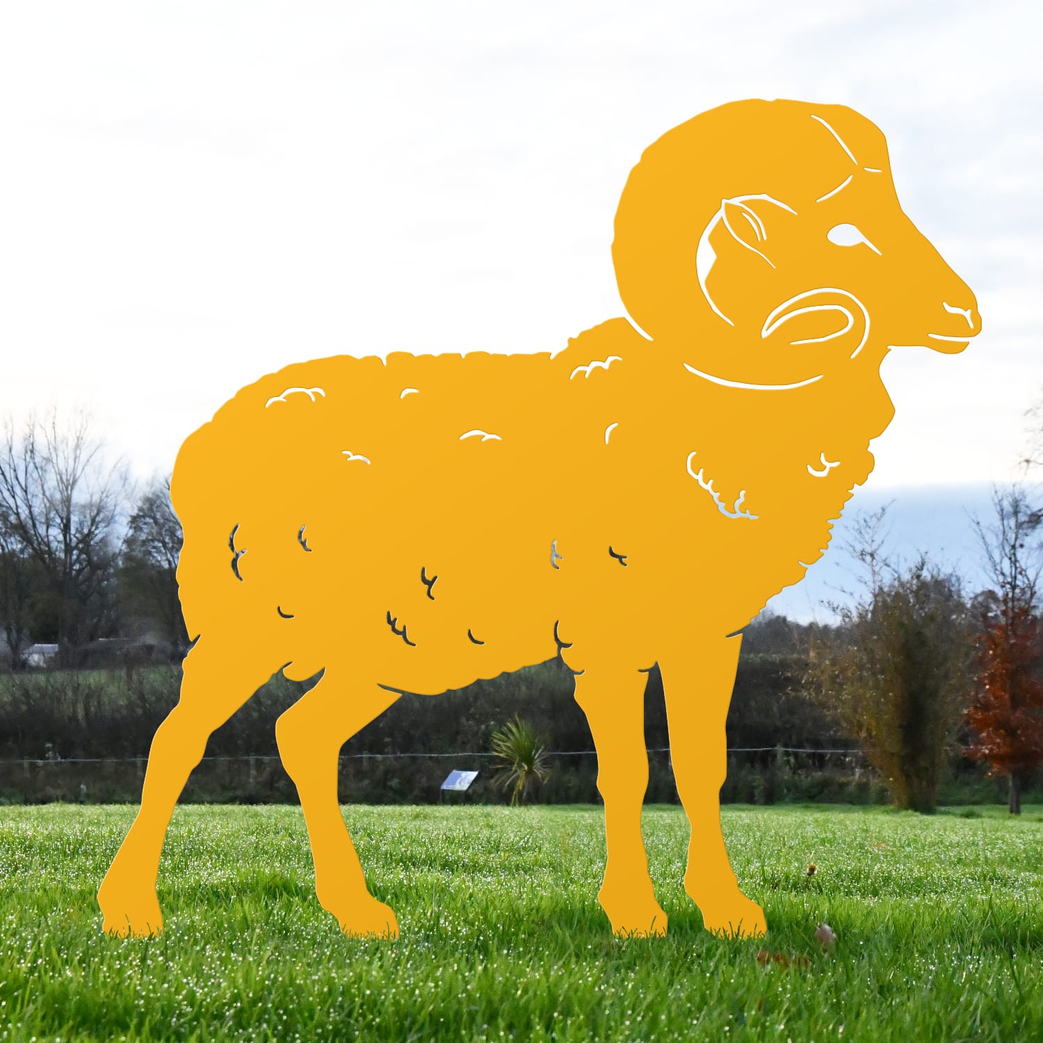 Yellow Ram Silhouette