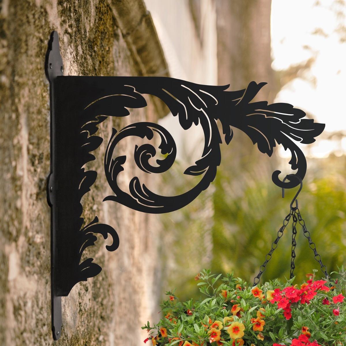 Baroque Ornate Hanging Basket Bracket