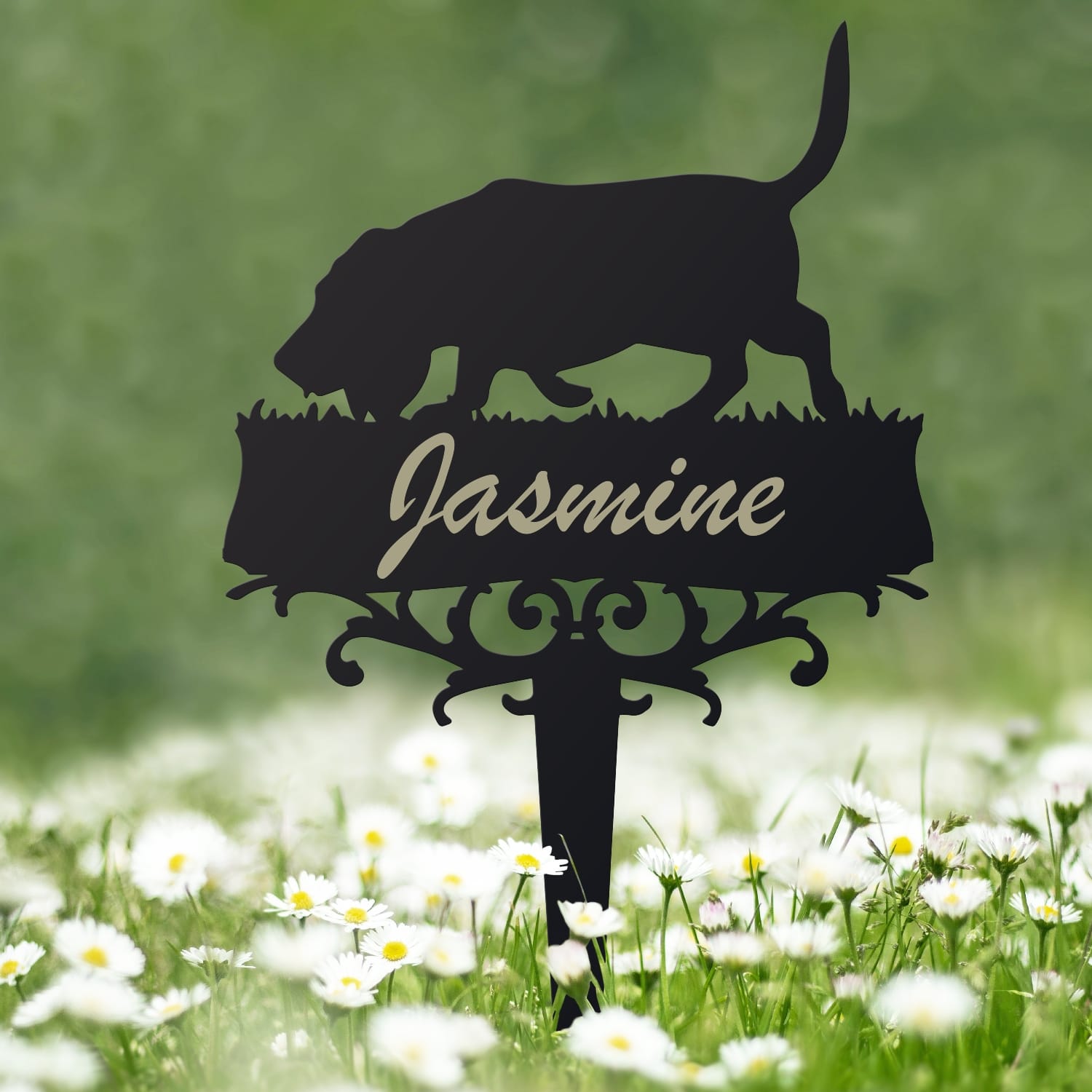Basset Hound Memorial Ground Spike