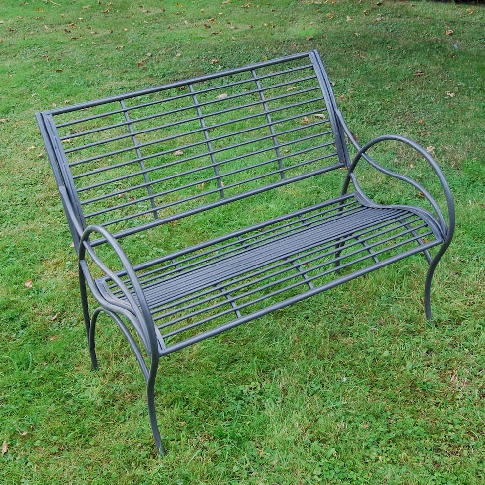 'Amalfi' Grey Metal Bench