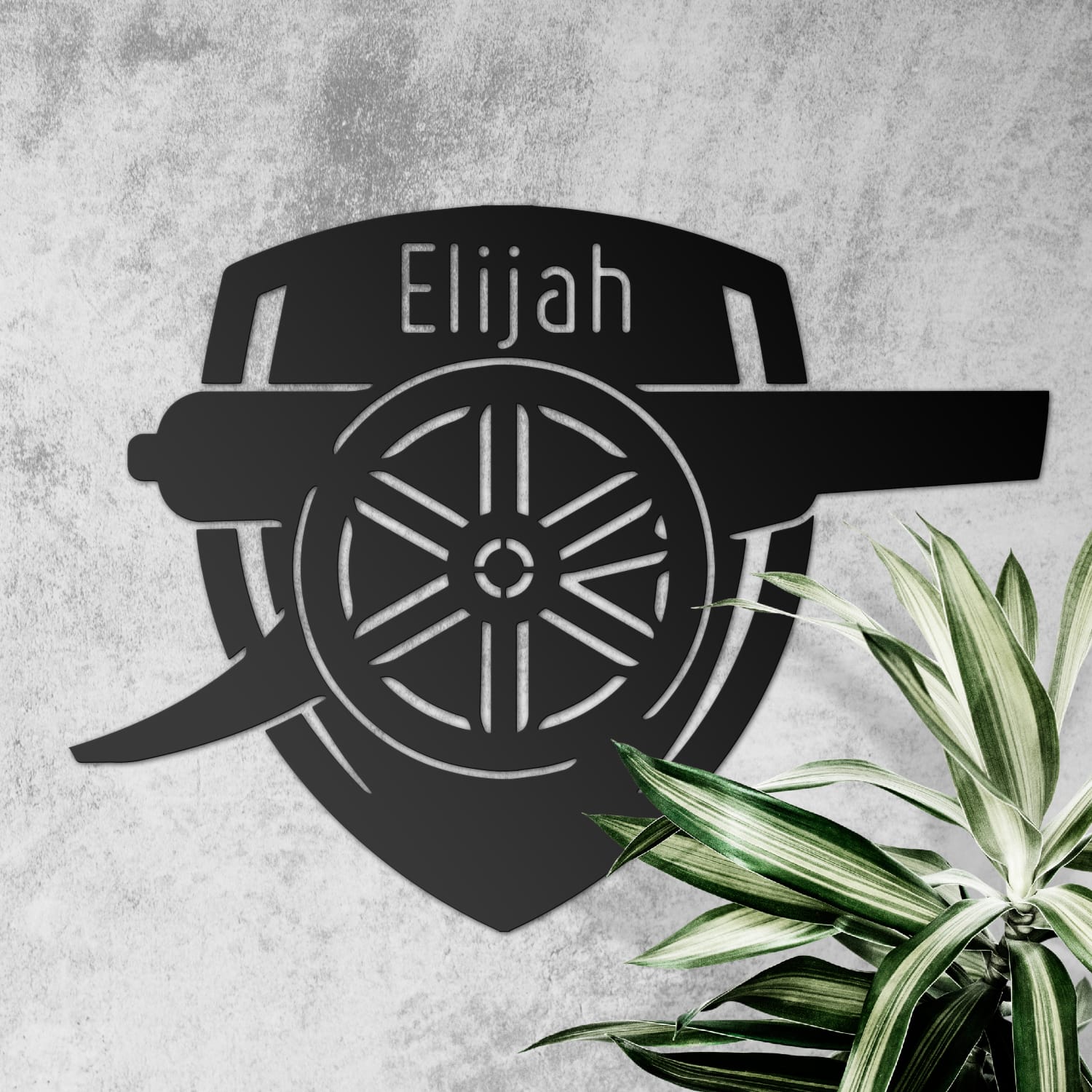 'Arsenal Cannon' Personalised Wall Art - Black