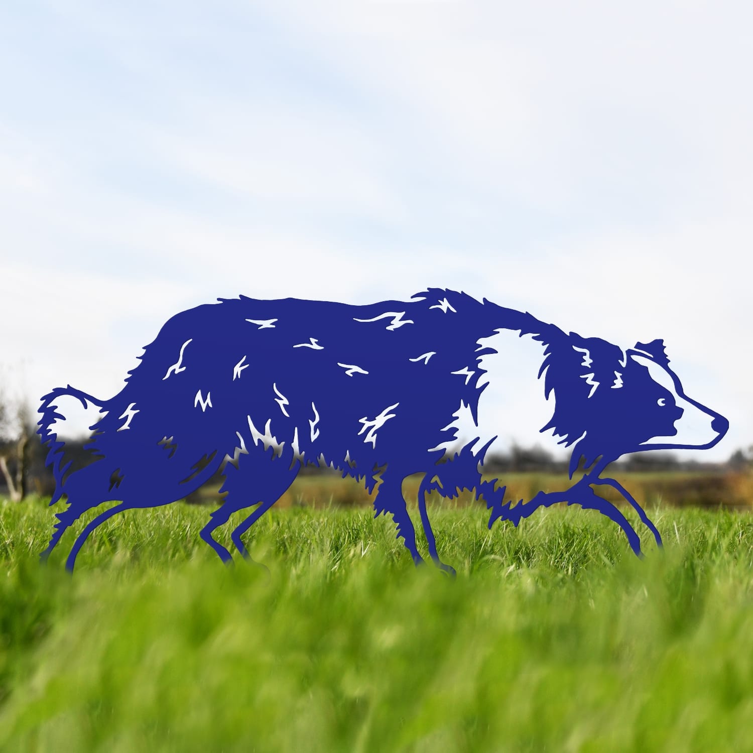 Blue Border Collie Iron Silhouette