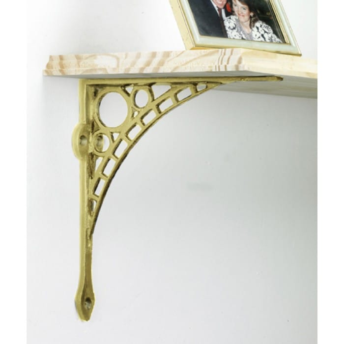 Polished Brass 'Iron Bridge' Shelf Bracket - Small 20 x 22cm