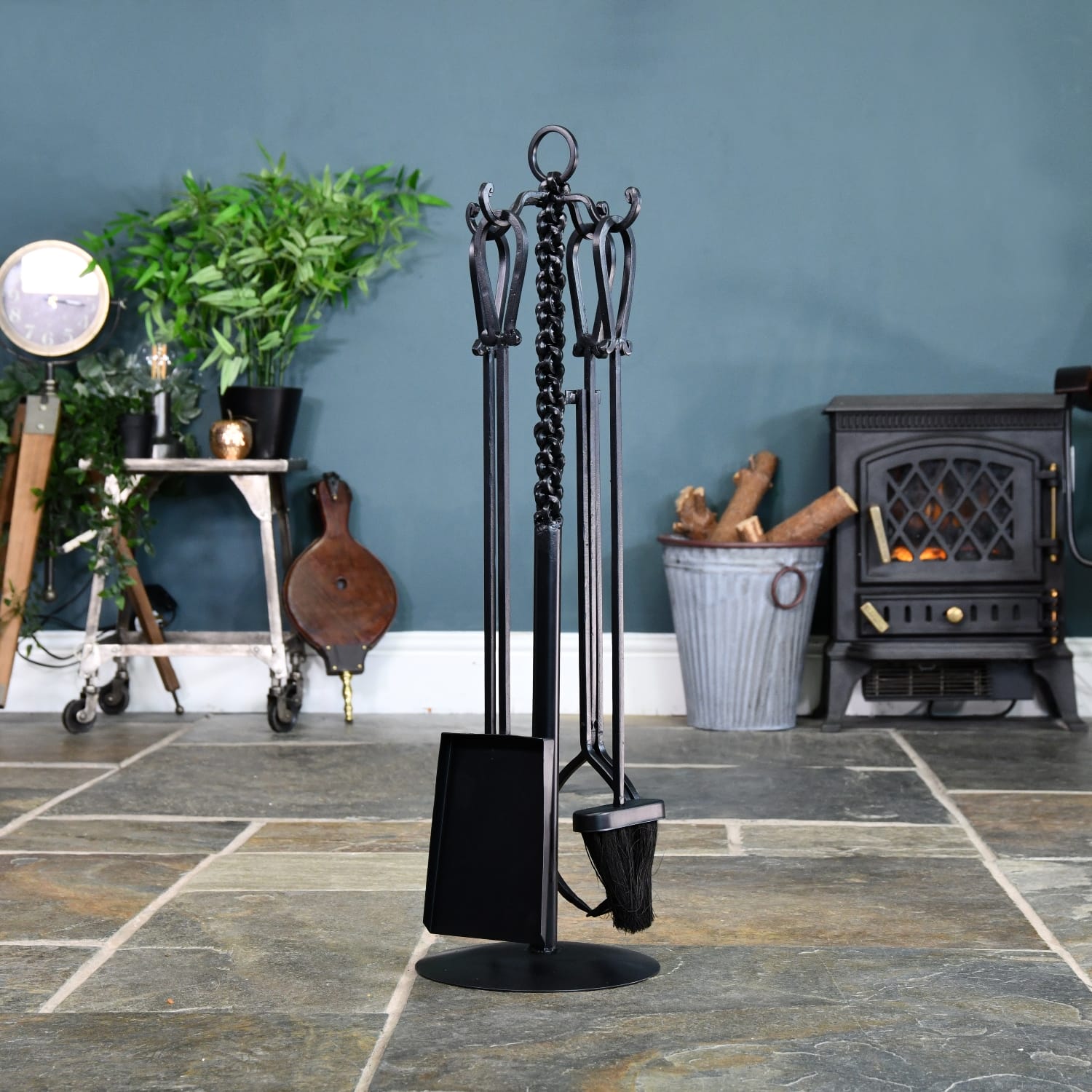 'The Buttersworth' Cast Iron Knot Design Fireside Companion Set 76cm