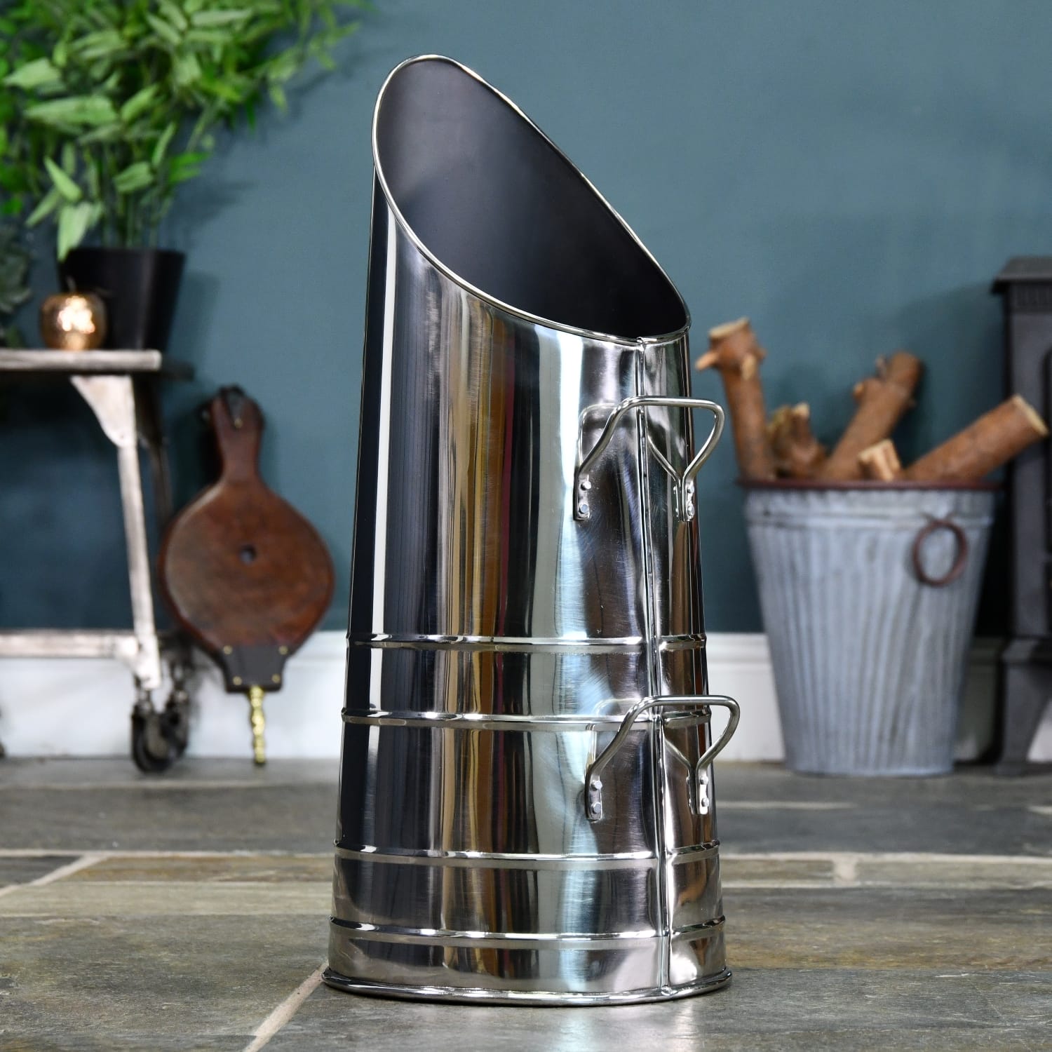 ’Rosalie’ Coal Hod – Polished steel …