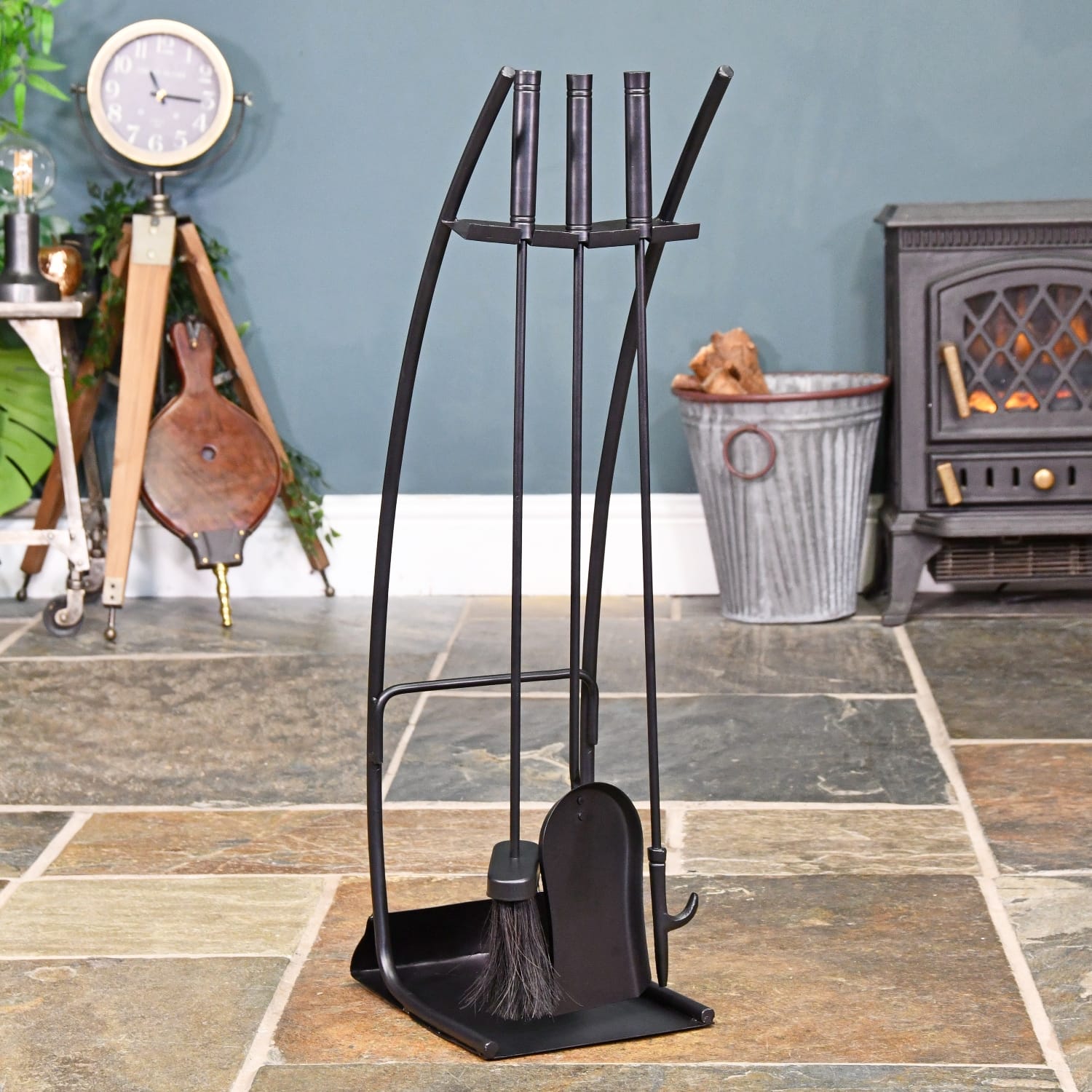 'The Spires' Contemporary Curved Fireside Companion Set