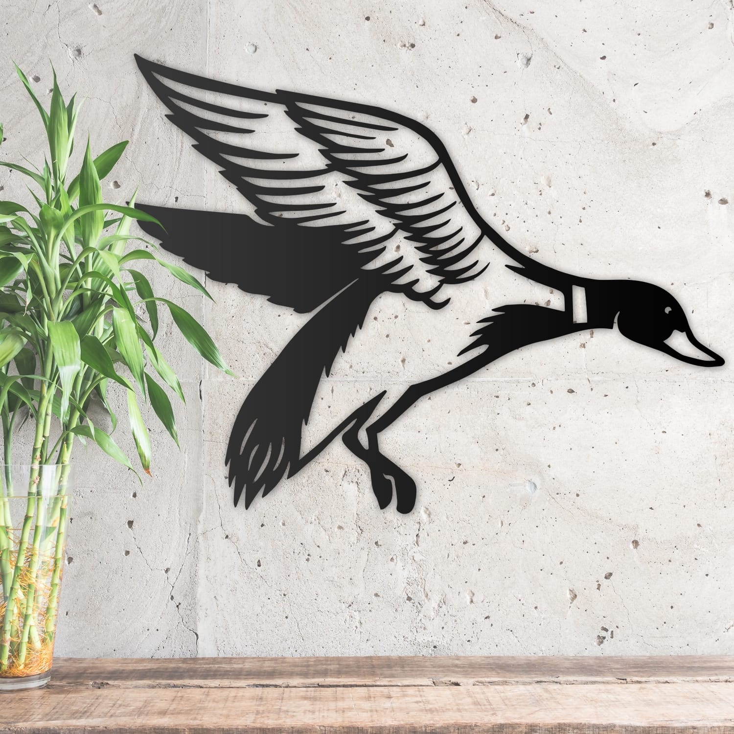 Black Flying Mallard Wall Art