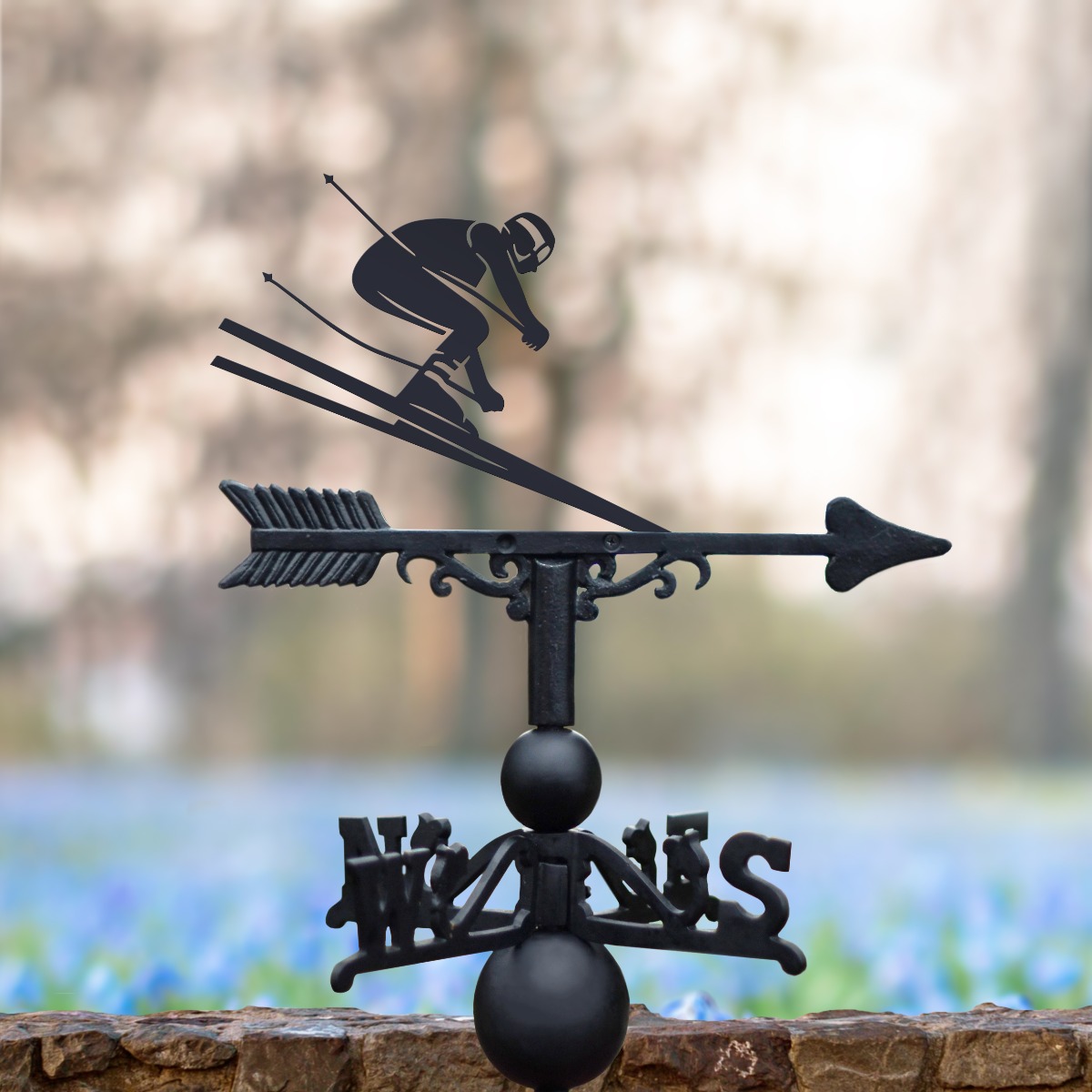 Skiing Iron Weathervane