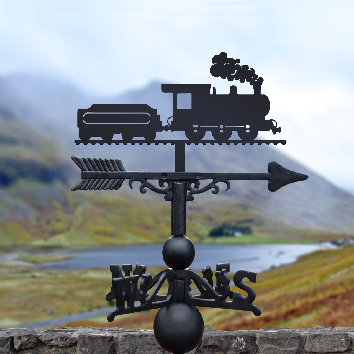 Cast Iron & Steel Children's Steam Train Weathervane