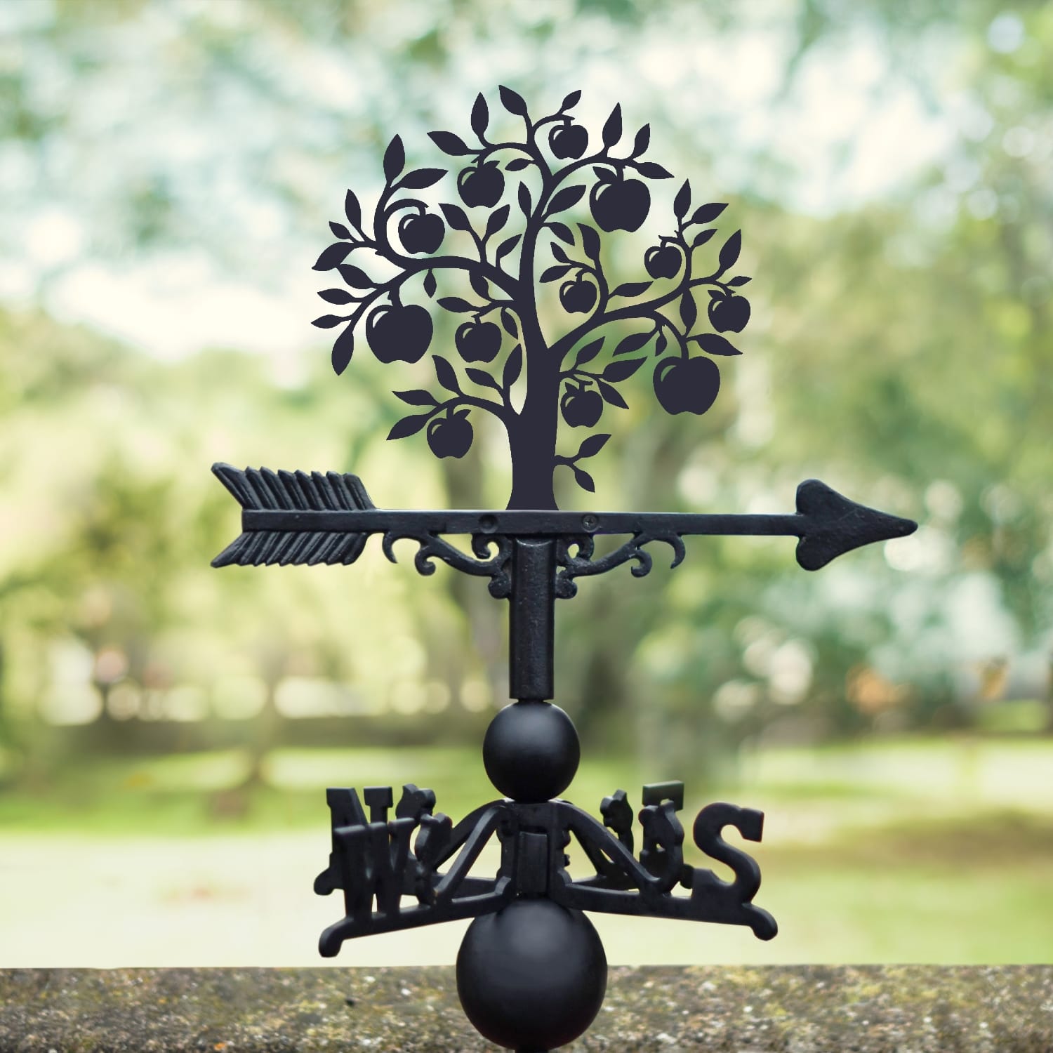 Cast Iron & Steel Apple Tree Weathervane