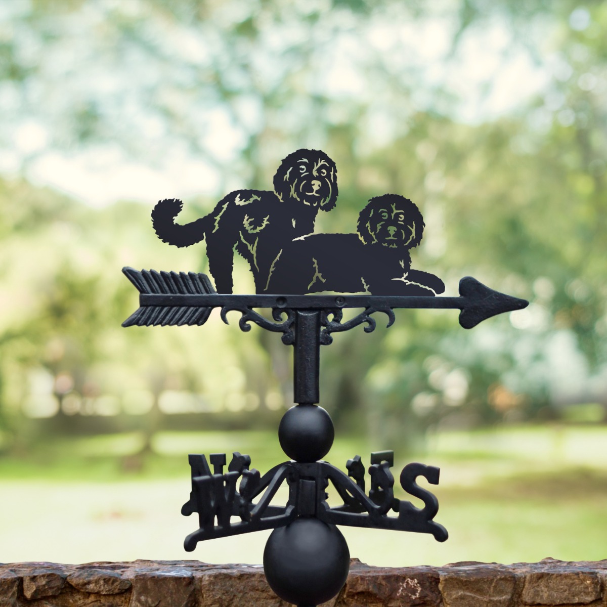 Cast Iron & Steel Two Cockapoos Weathervane