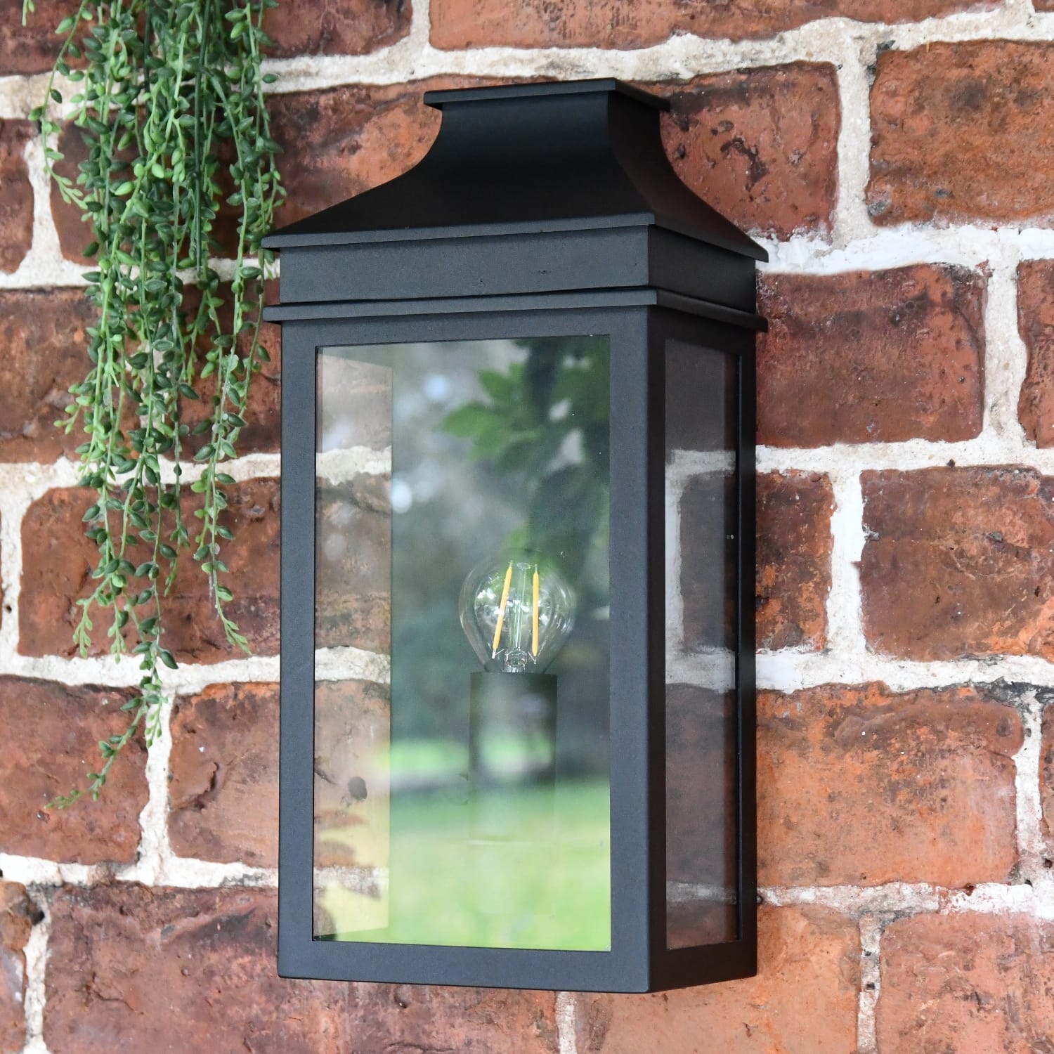 Black Traditional Flush Wall Light