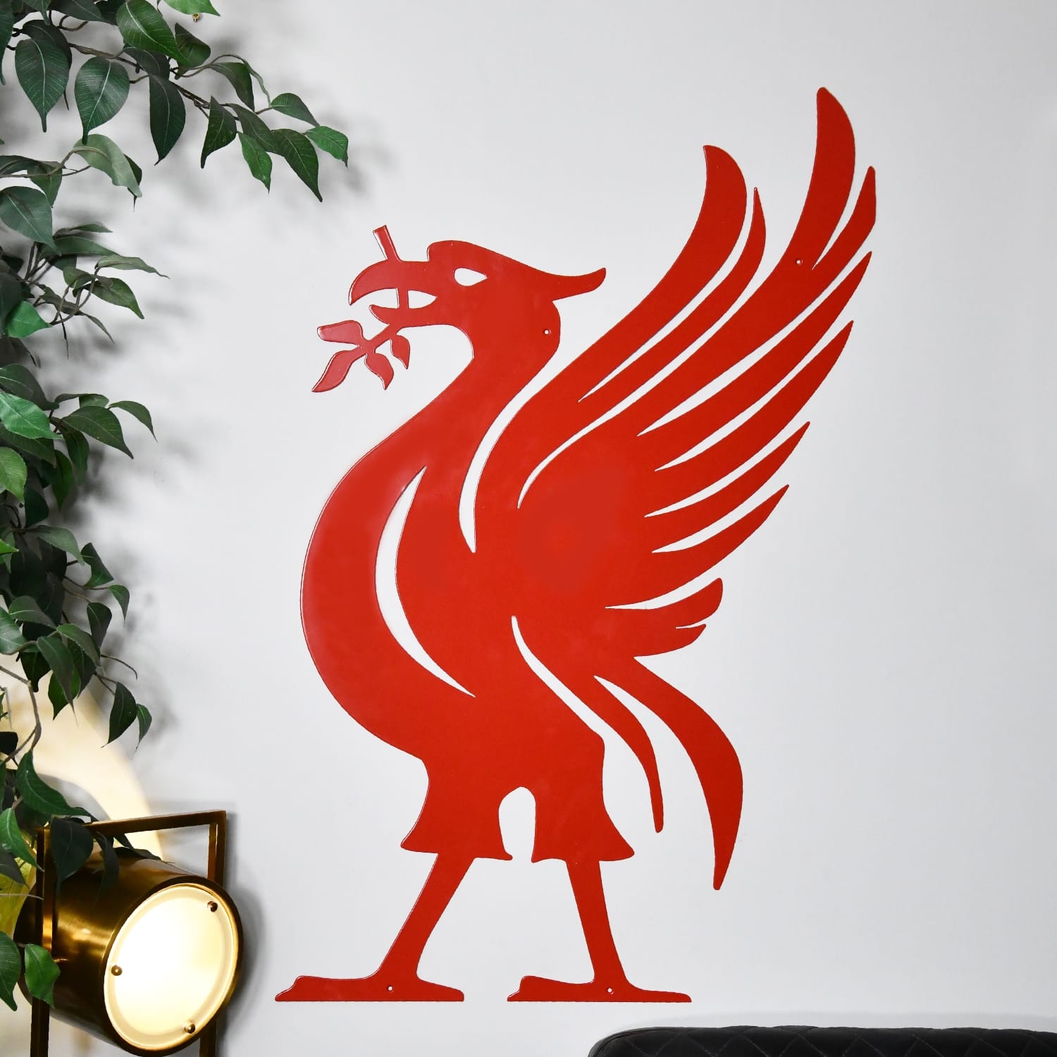 Red Liver Bird Steel Wall Art - Large