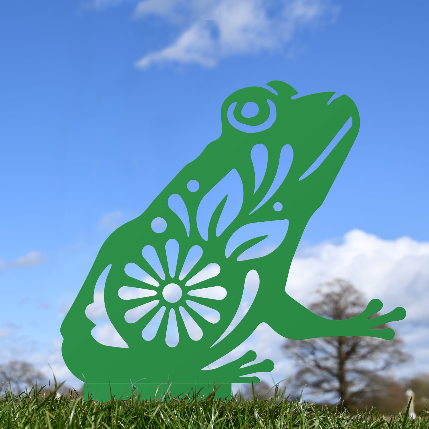 Green Floral Frog Iron Silhouette