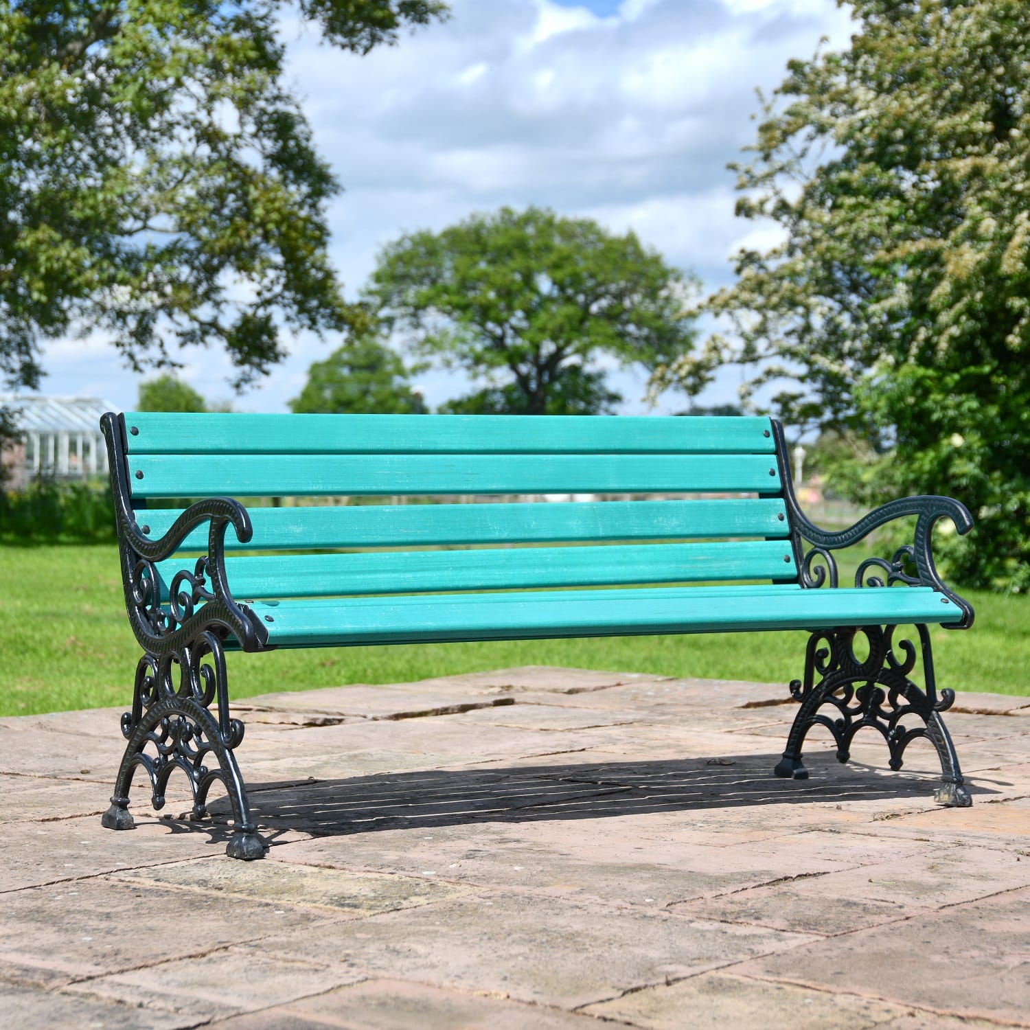 'Aldenham' Cast Iron Bench - Green