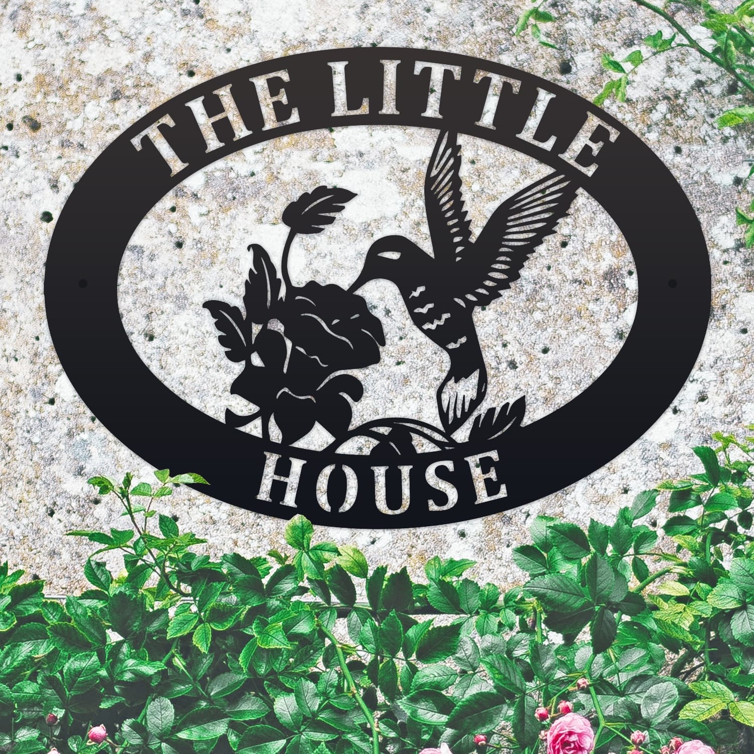 Hummingbird Oval House Name Sign