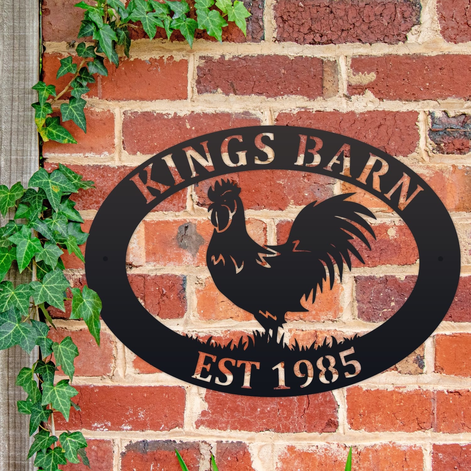 Deluxe Cockerel Oval House Name Sign