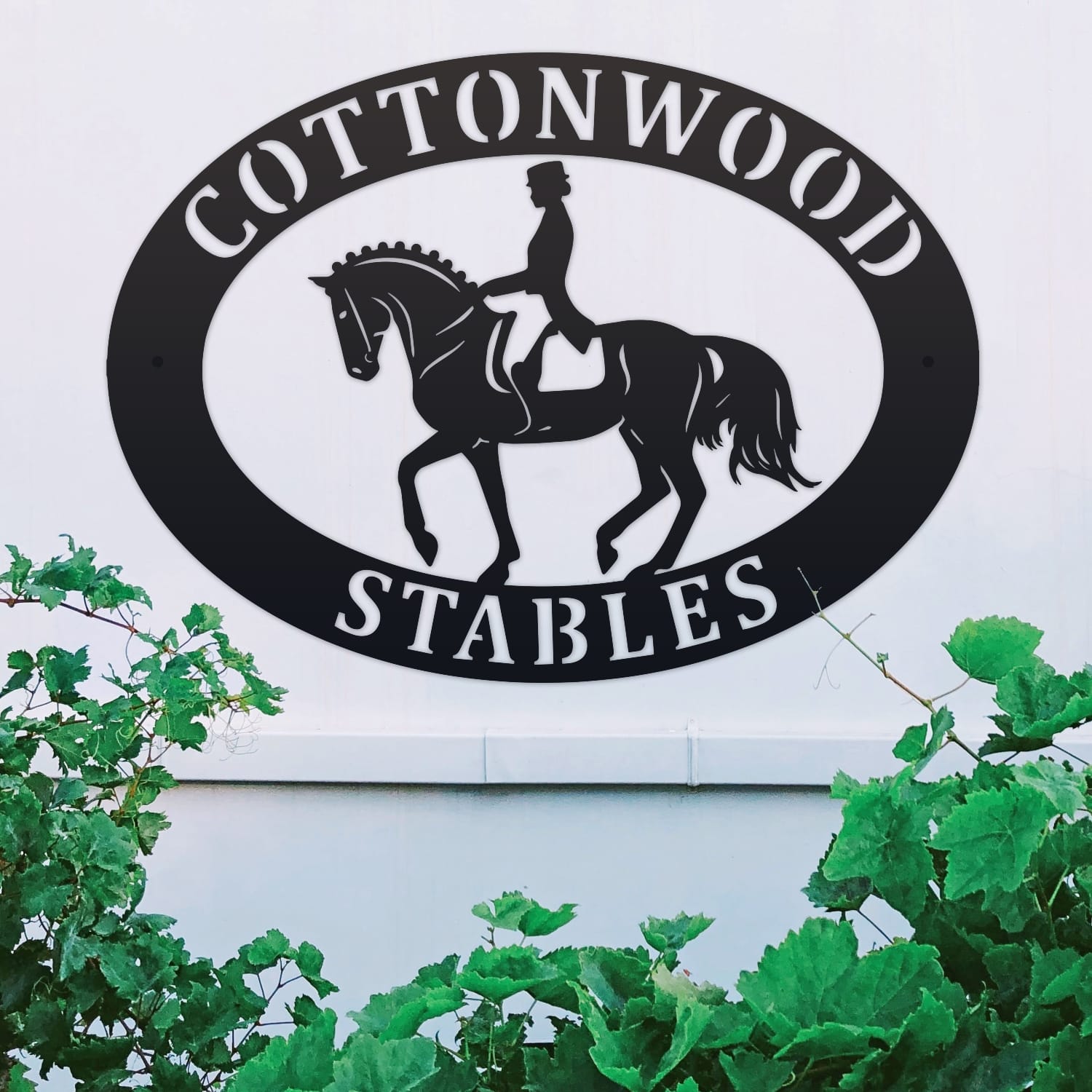 Dressage Horse Oval House Name Sign