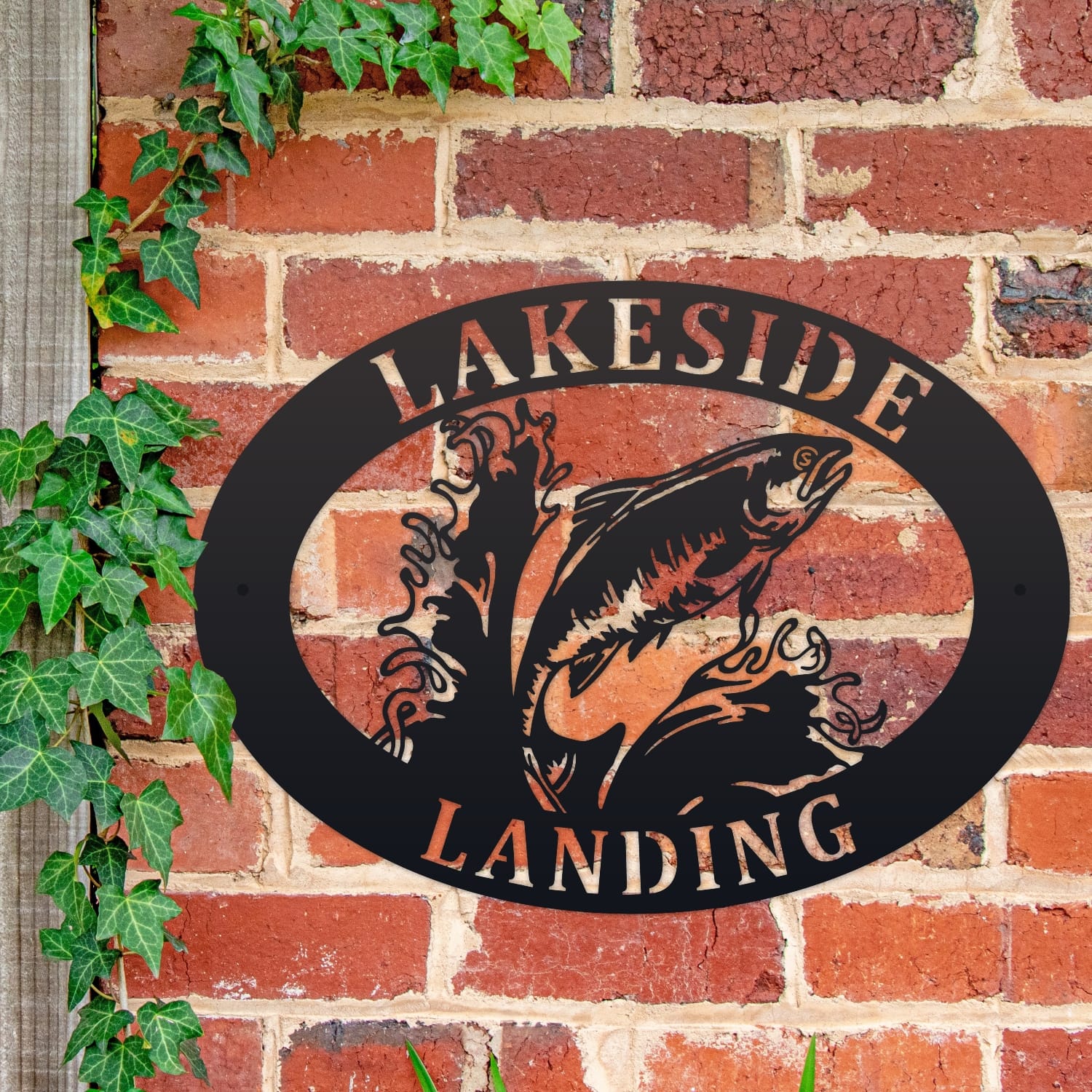 Freshwater Salmon Oval House Name Sign