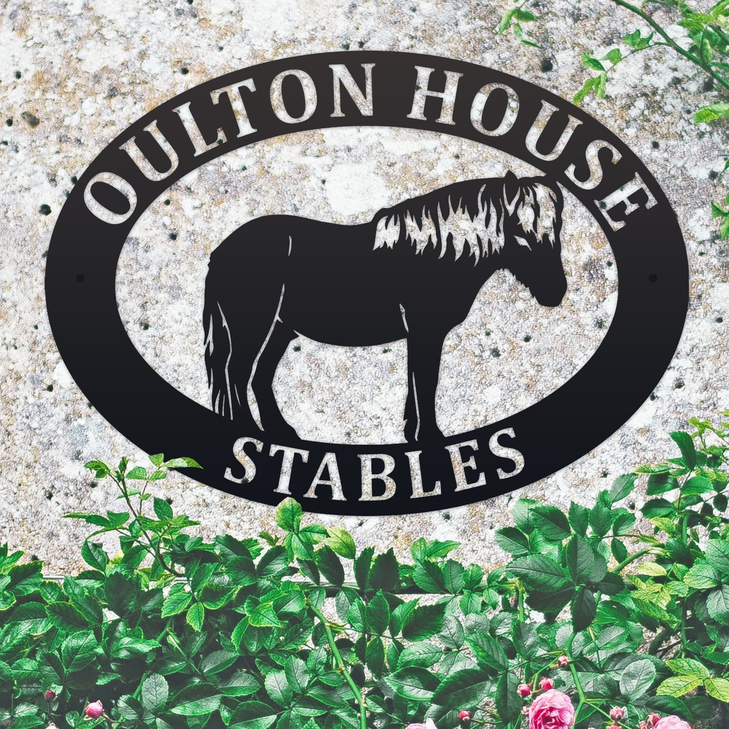 Shetland Pony Oval House Name Sign
