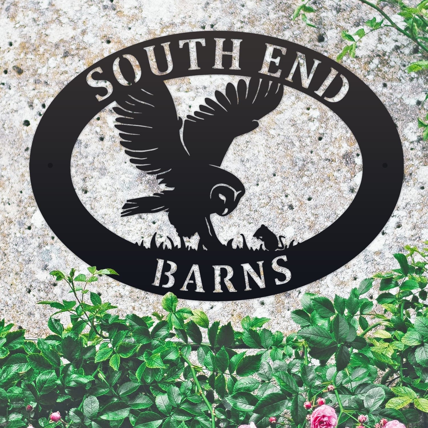 Barn Owl Oval House Name Sign