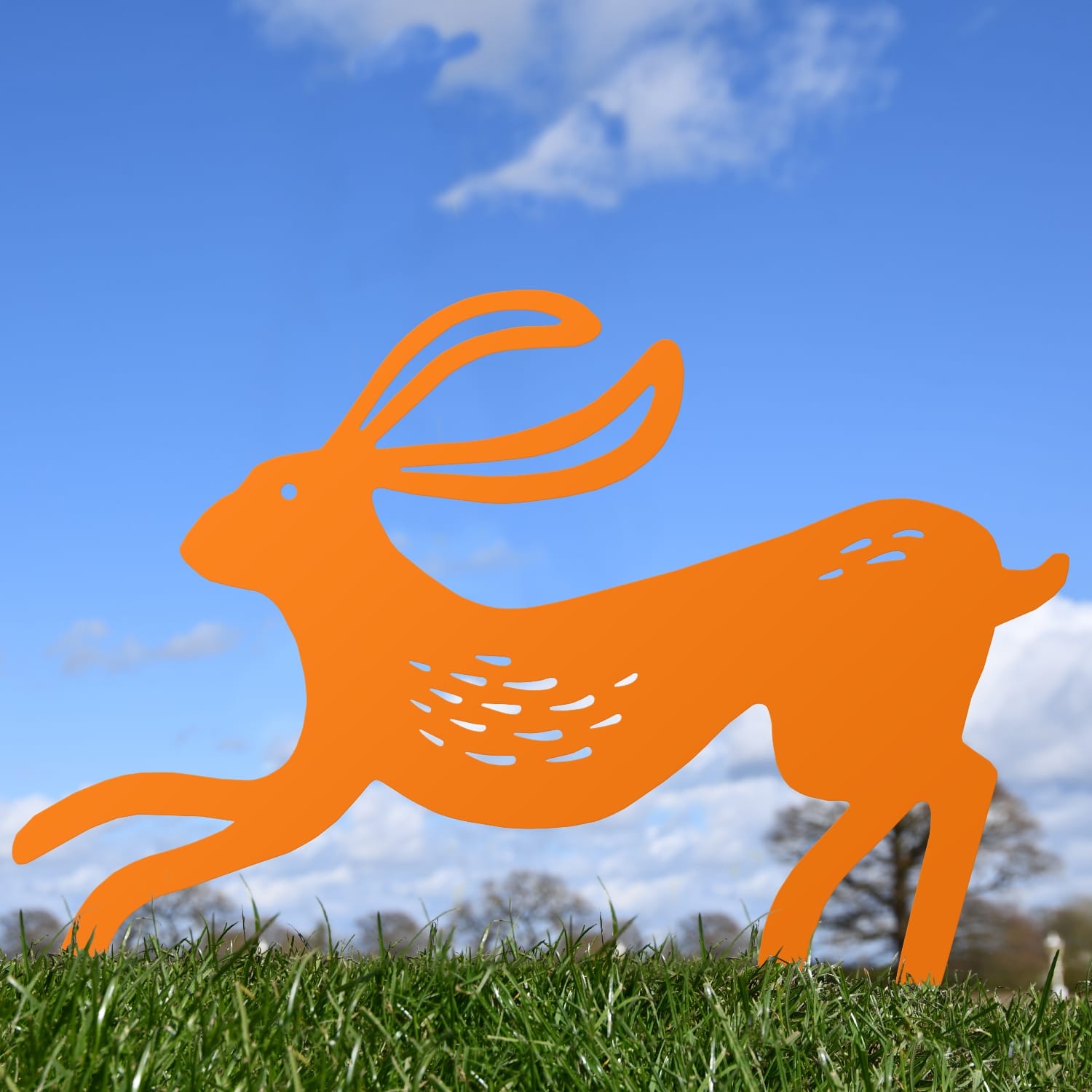 Orange Contemporary Hare Iron Silhouette
