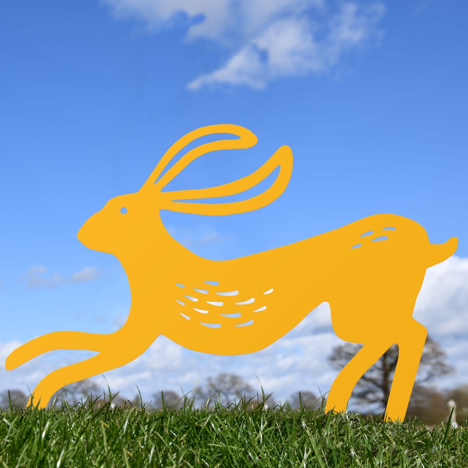 Yellow Contemporary Hare Iron Silhouette