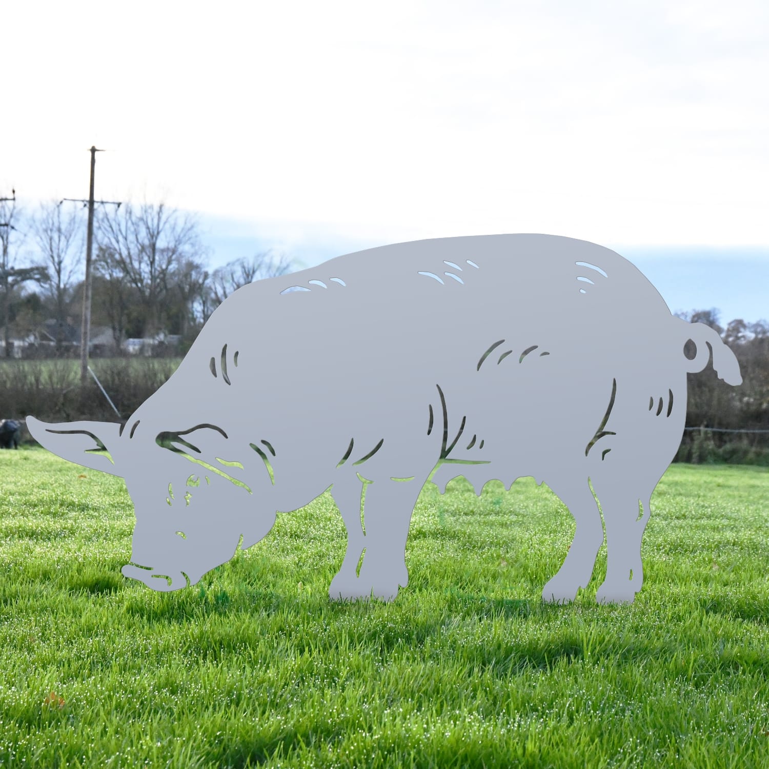 Silver Female Pig Iron Silhouette