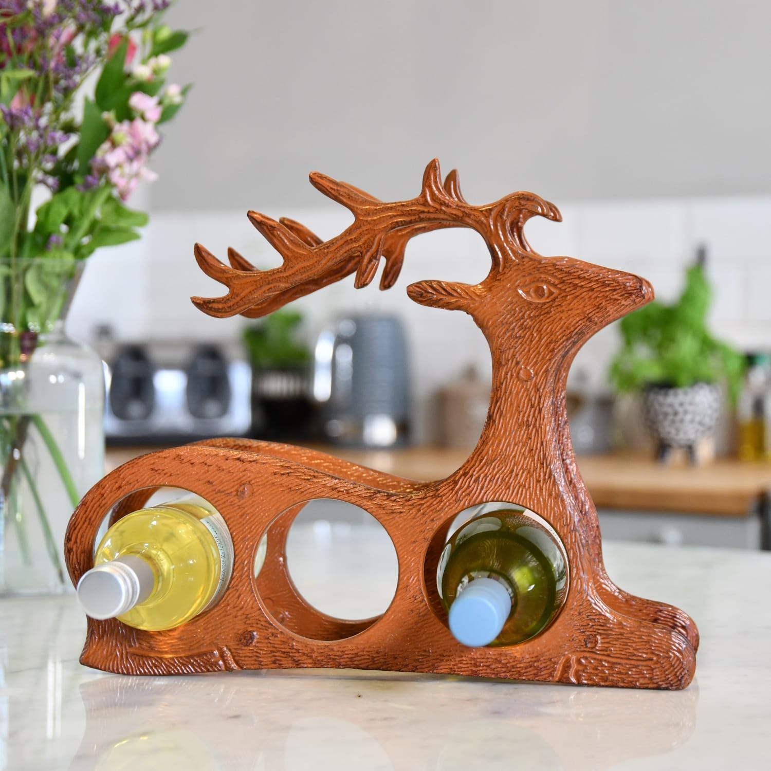 Rustic 'Laying Stag' Wine Rack