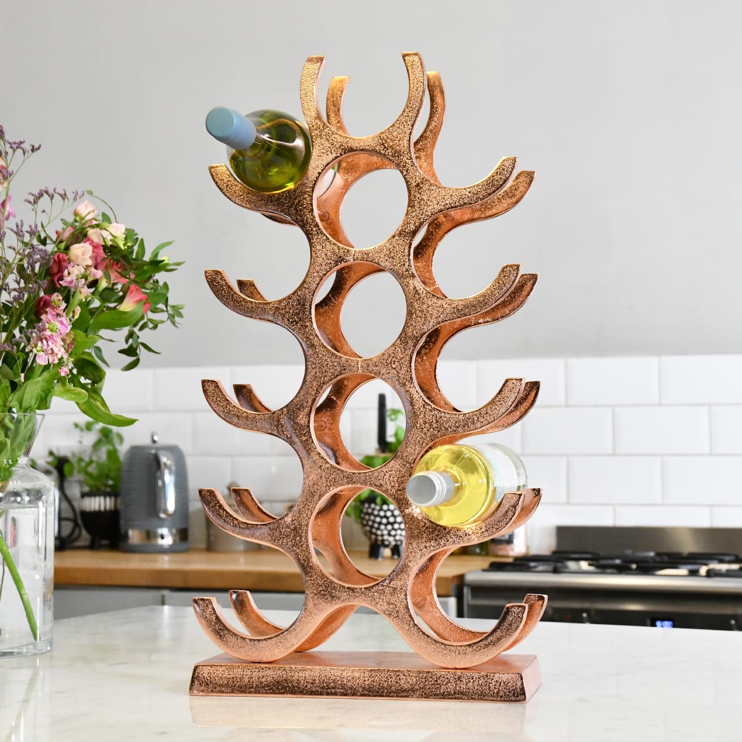 Copper 'Branches' 15 Bottle Wine Rack