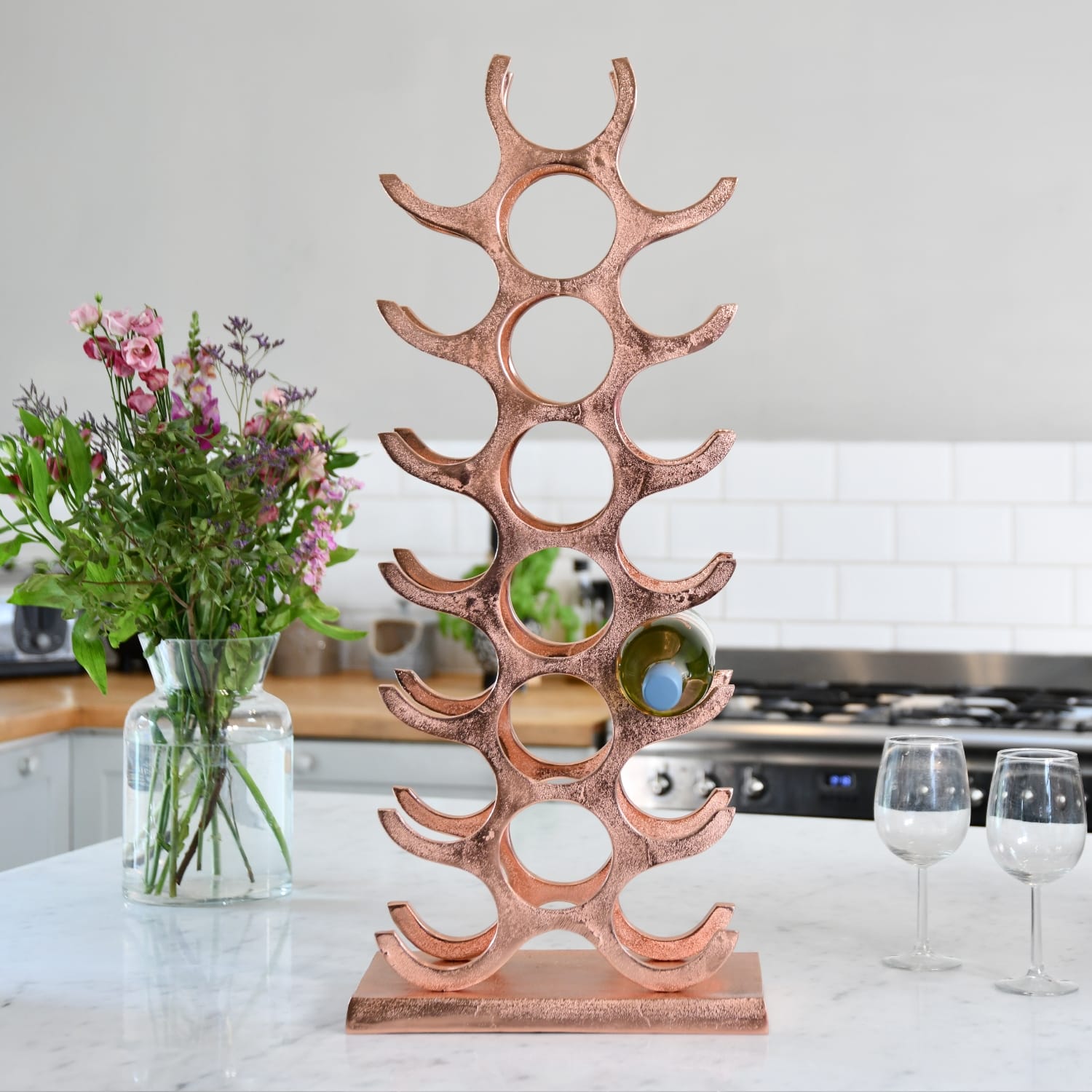 Copper 'Tree' 21 Bottle Wine Rack