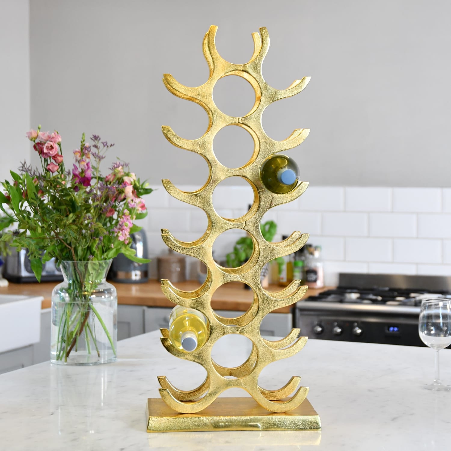 Gold 'Tree' 21 Bottle Wine Rack