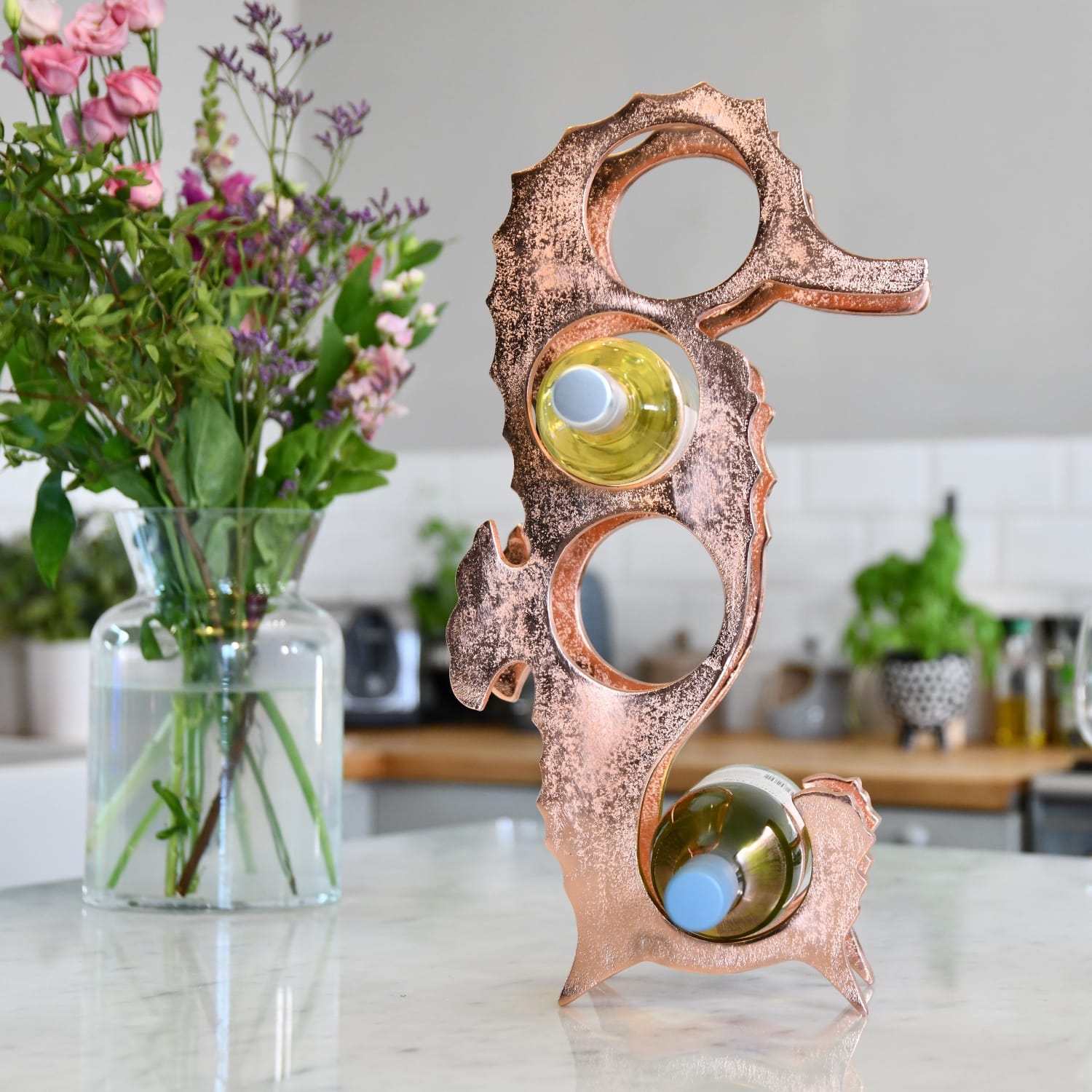 Copper 'Seahorse' Wine Rack
