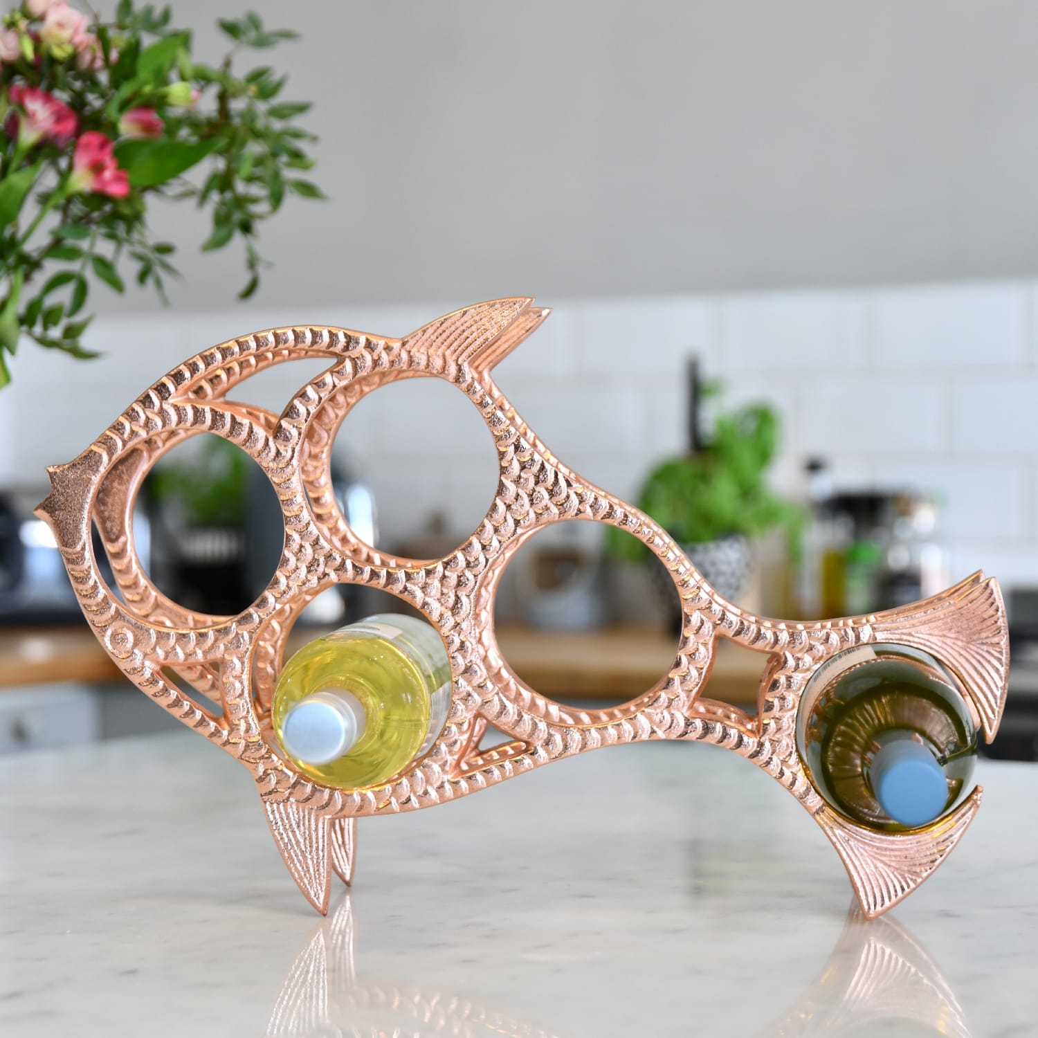 Copper 'Fish' Wine Rack