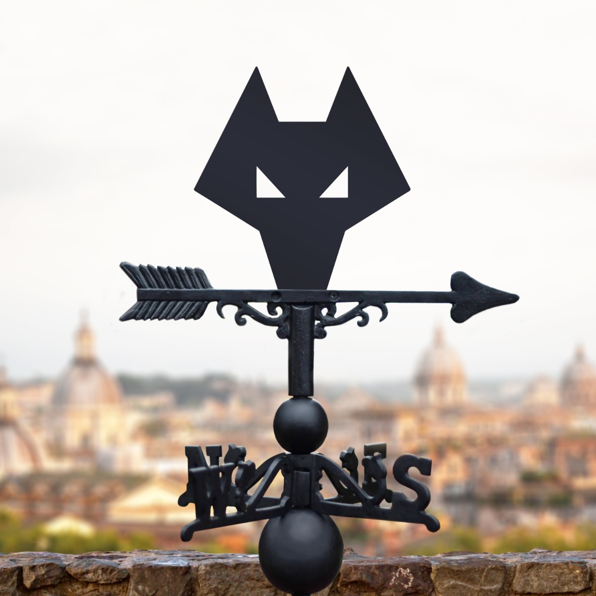 Cast Iron & Steel Wolves Wolf Head Weathervane