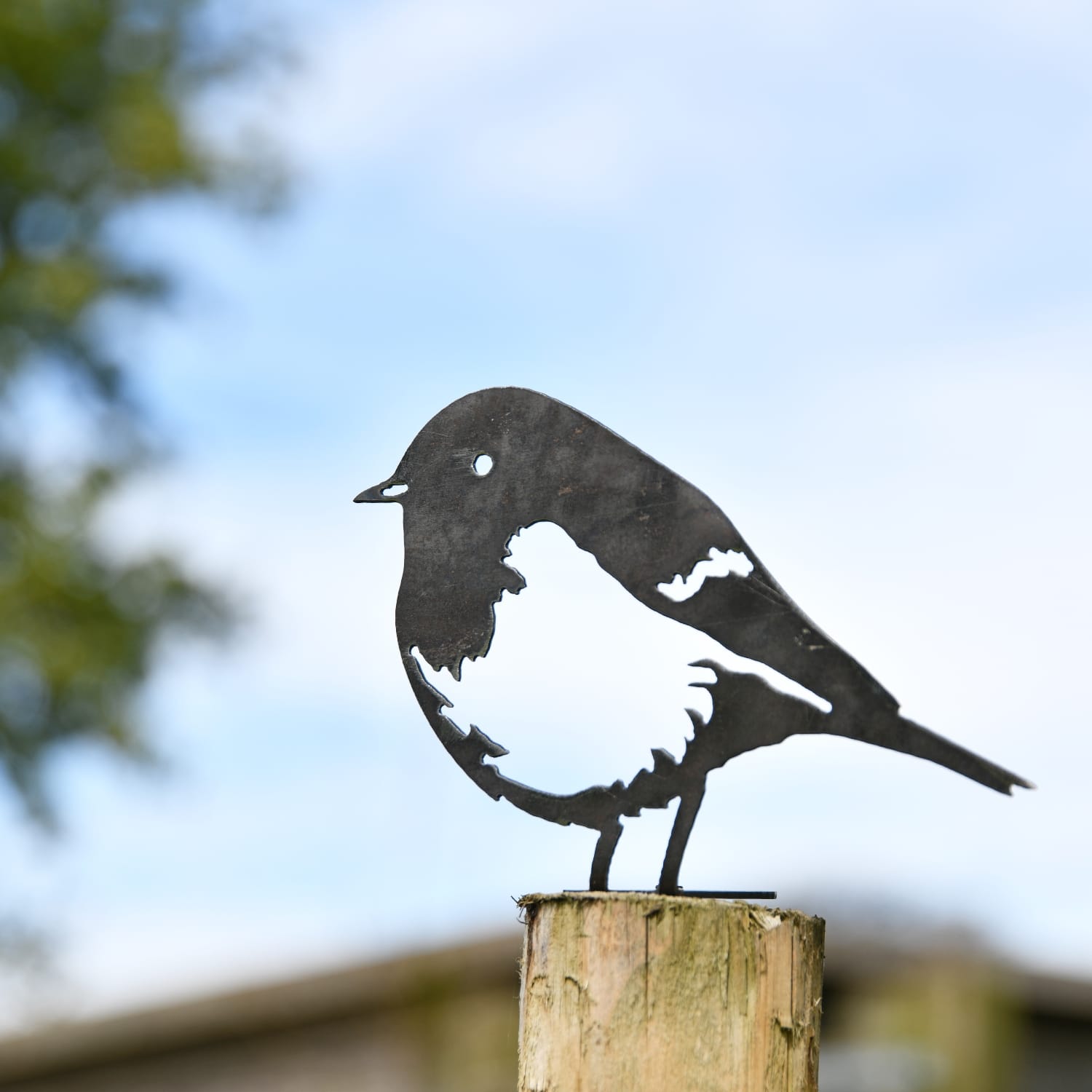 Steel Unfinished Robin Fence Topper - 18cm
